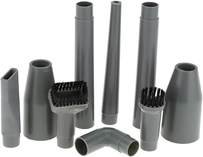 9pcs Vacuum Cleaner Attachment Accessories Nozzles Brushes Tubes Connectors Fit most vacuum cleaners with 32mm and 35mm inner diameter, Nine attachments for different purposes