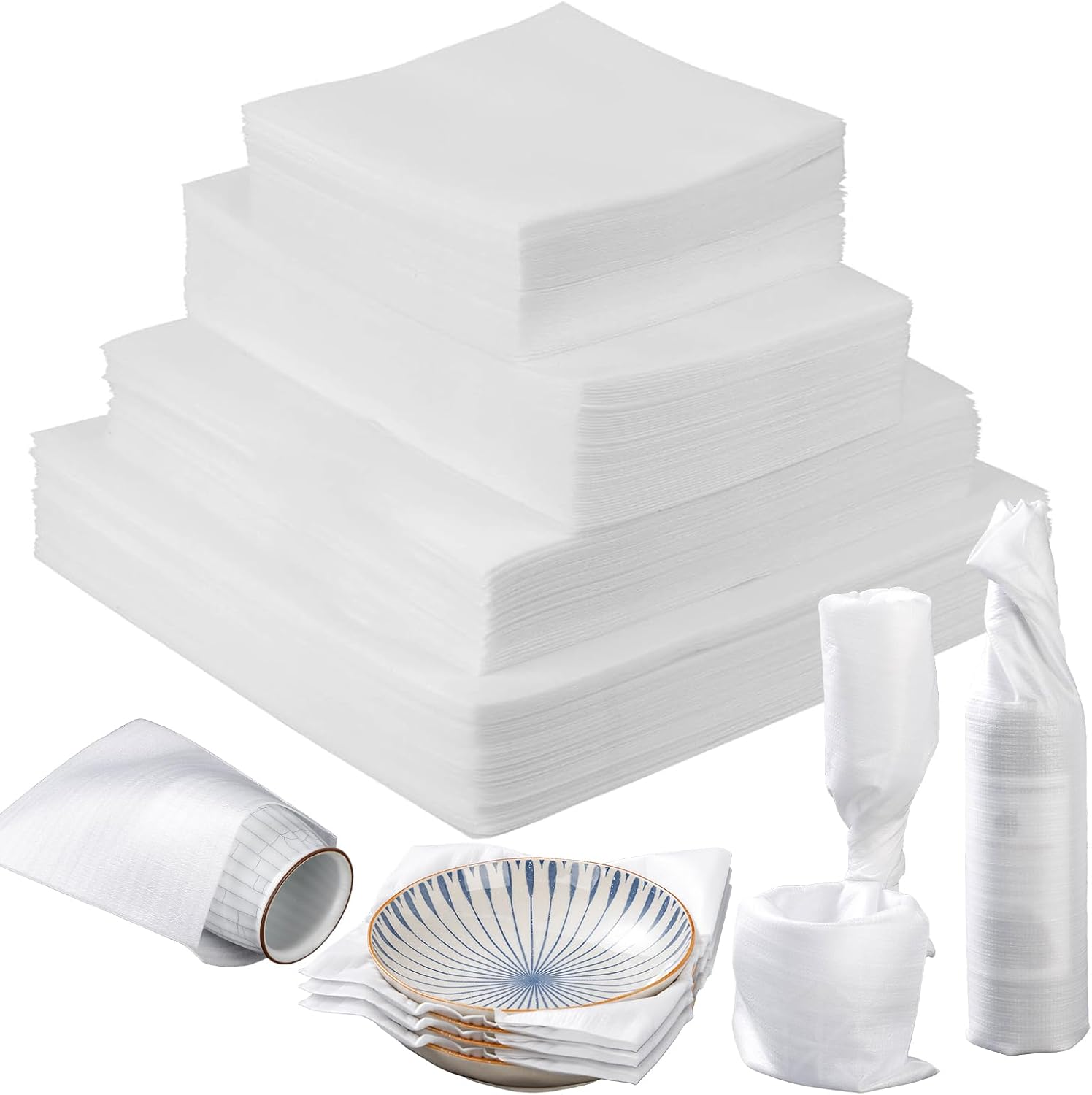 200PCS Dish Packing Supplies for Moving, 4 Sizes (16