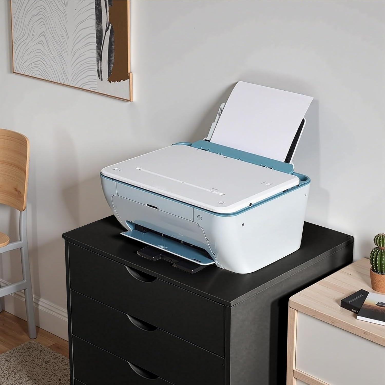 OLIXIS 7 Drawer Mobile File Cabinet Under Desk Storage Organization with Wheels Vertical Filing Chest Rolling Wood Small Desk Printer Stand for Home Office, 15.75