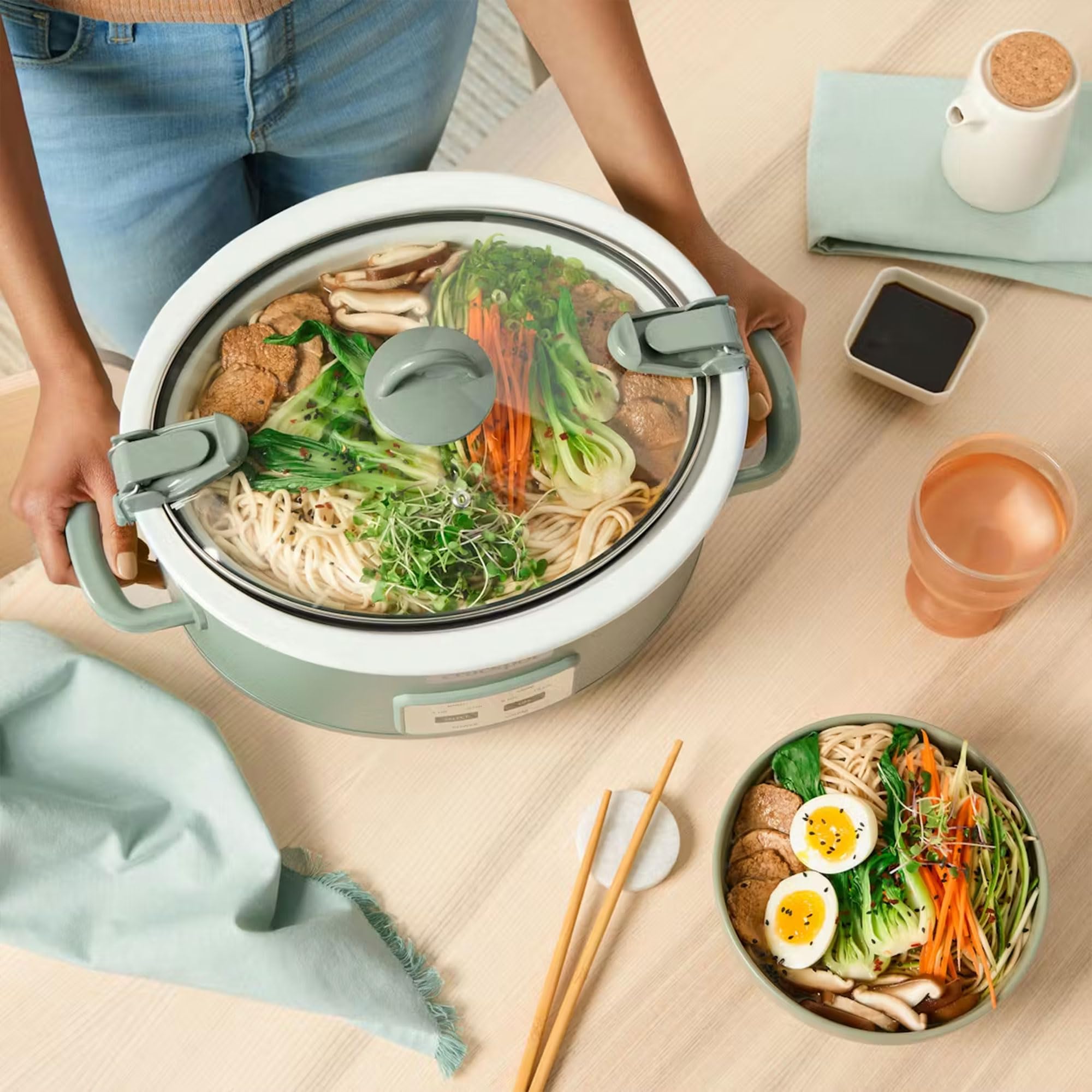 CROCK-POT Locking Lid 6qt Programmable Slow Cooker - Green