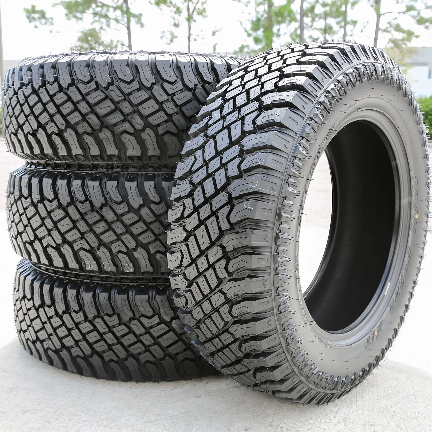 One set of 4 (four) X/T LT 295/60R20 126/123R E (10 ply) ATA /T all-terrain tires