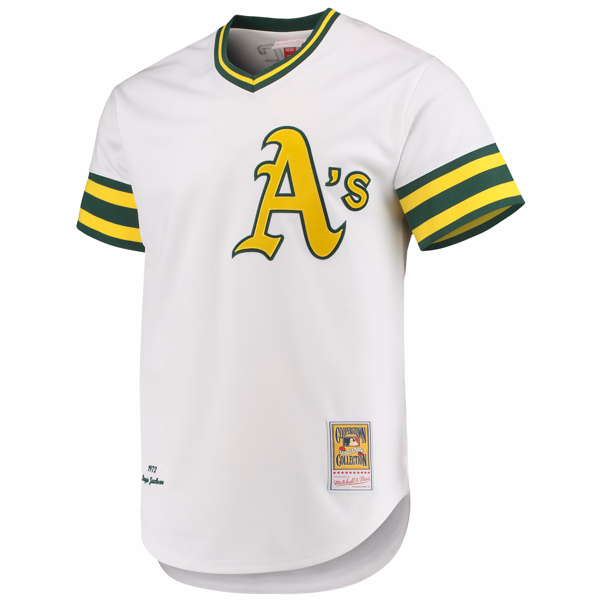 Reggie Jackson Athletics Mitchell & Ness 1972 Cooperstown Collection Authentic Jersey - White