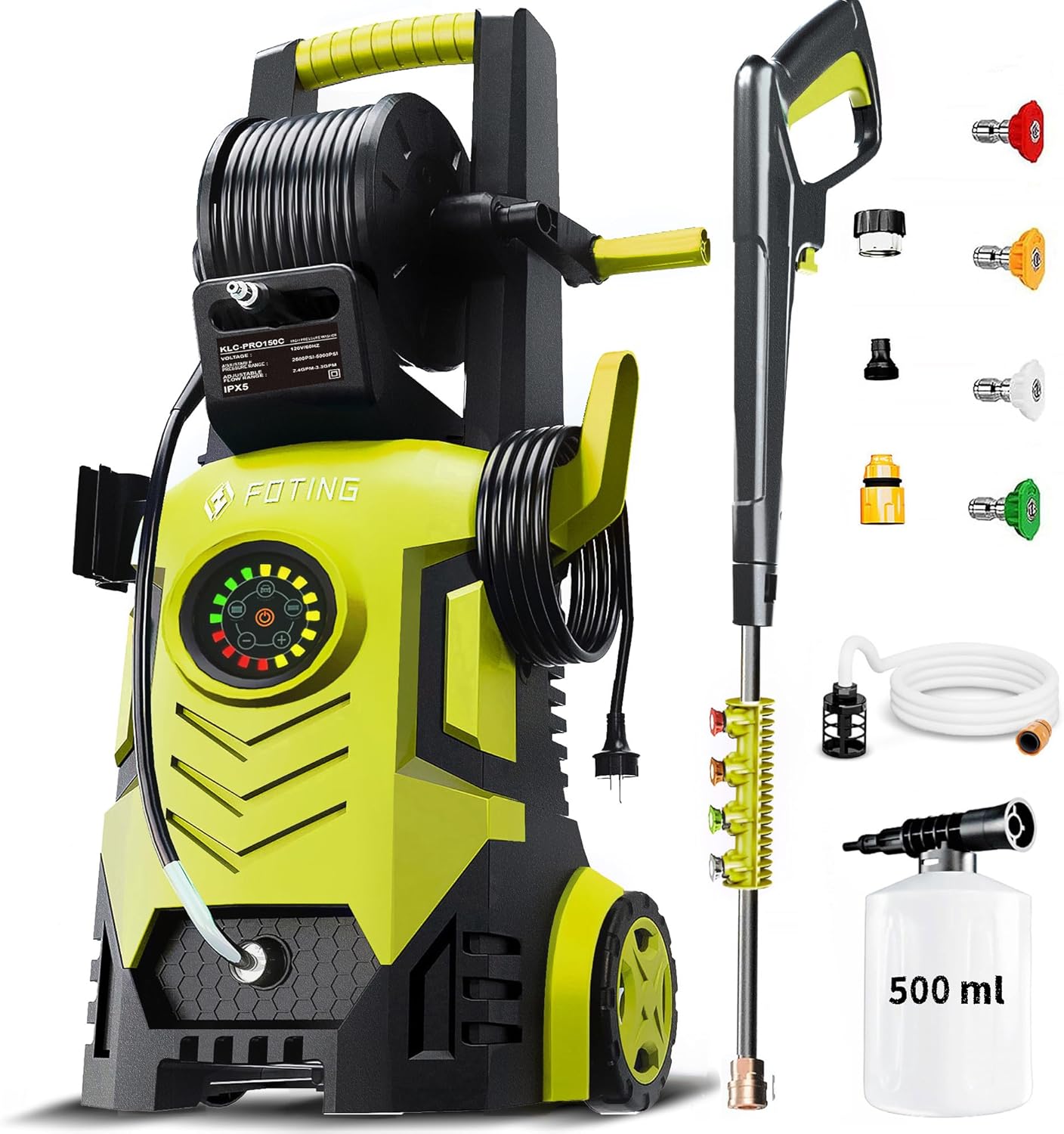 2026Upgraded Pressure Washer 5000PSI with Adj-8-Level Touch Screen, 34