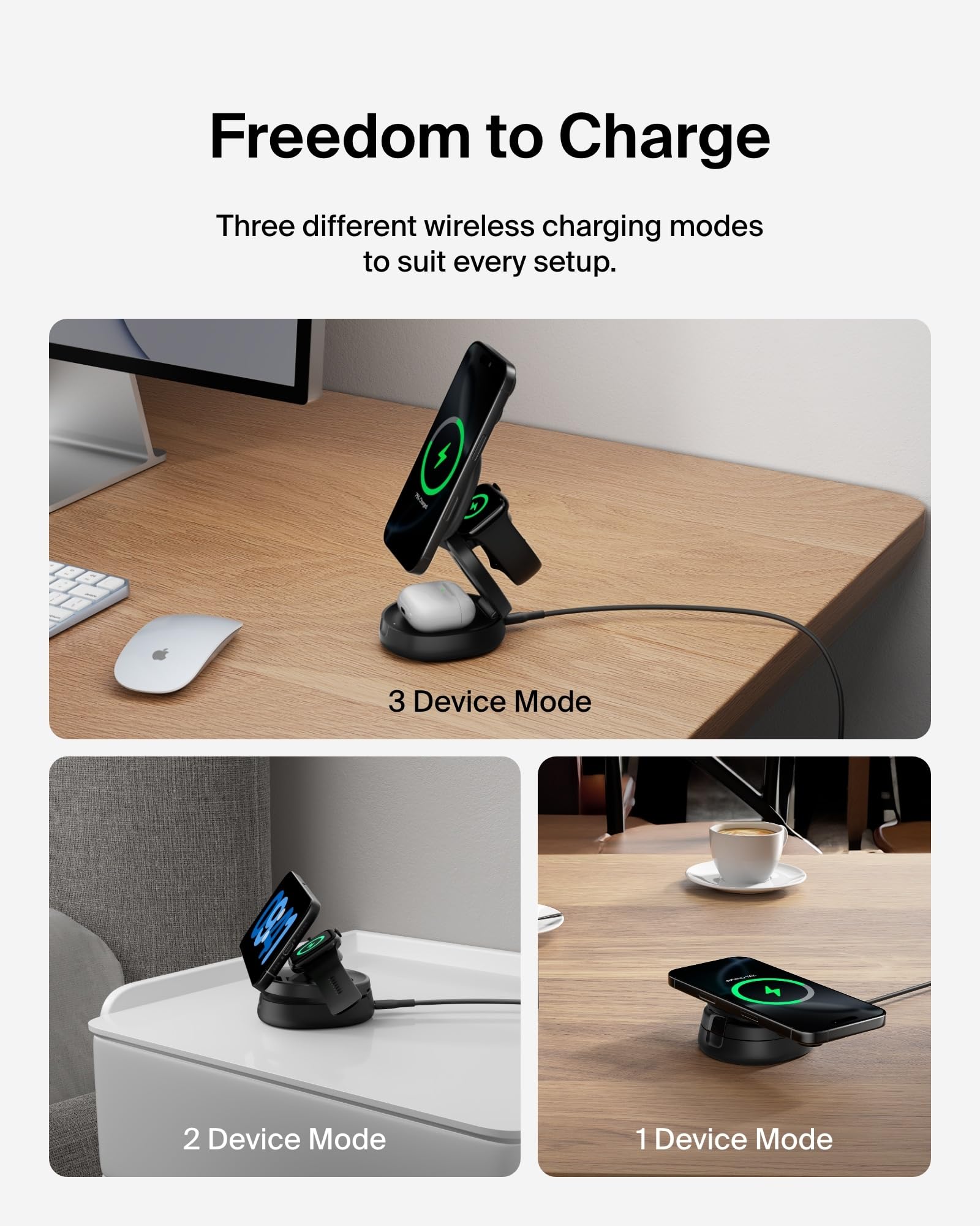 BELKIN MagSafe 3-in-1 Wireless Charging Station - Black