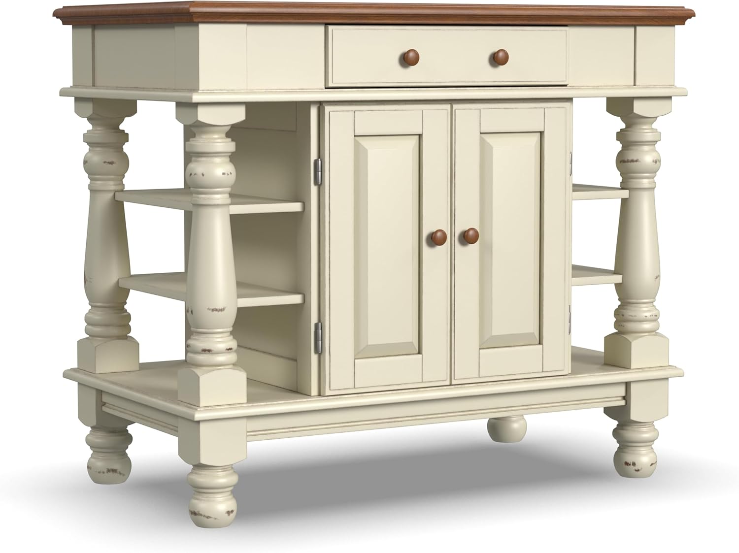 Homestyles Americana Antique Oak Island with Storage, 42