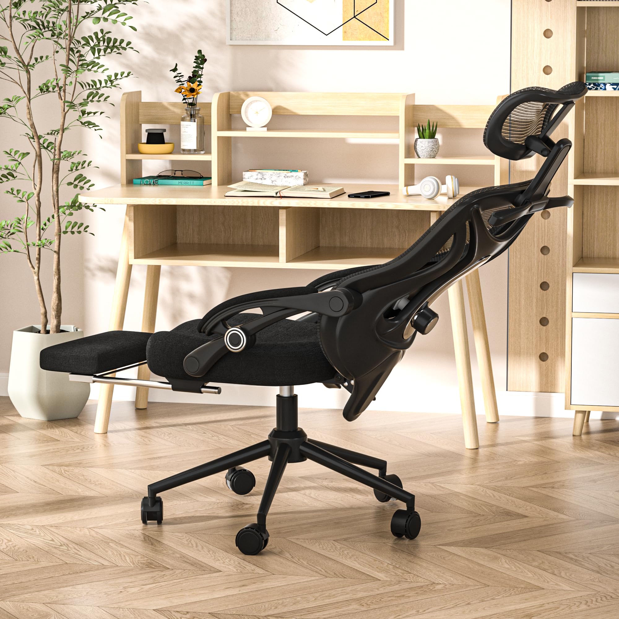 CYKOV Ergonomic Office Chair with Footrest & Lumbar Support