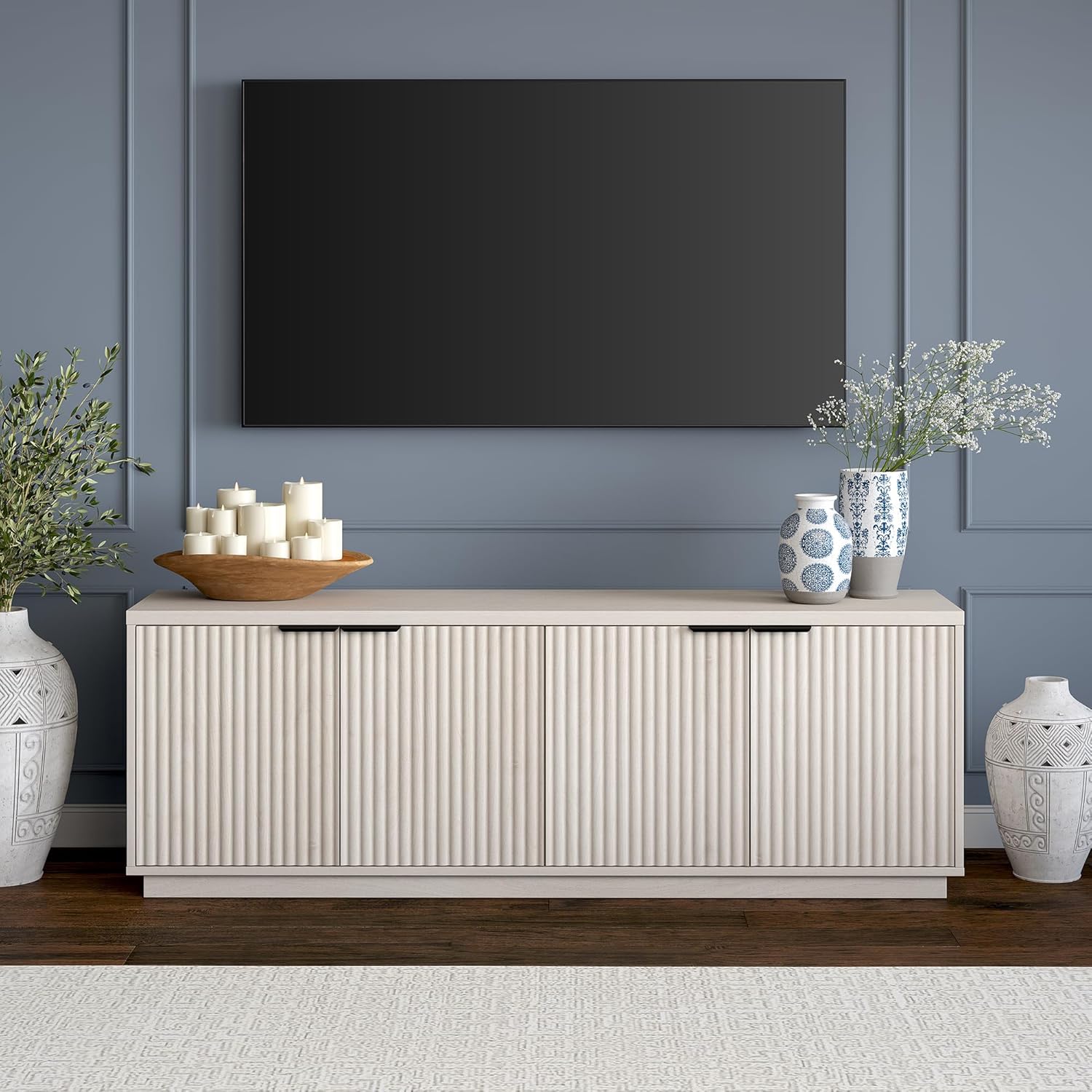 Henn&Hart Fluted TV Stand for TVs up to 78