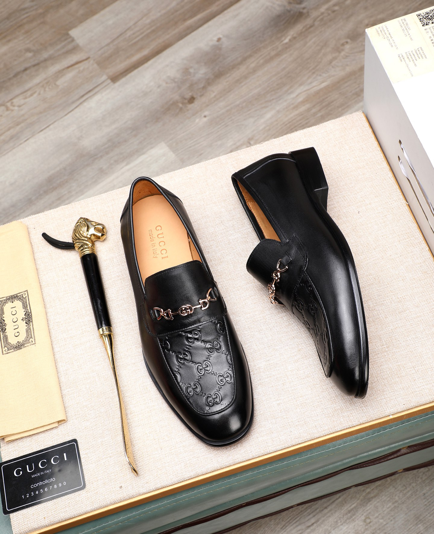 Gucci men's leather shoes-18