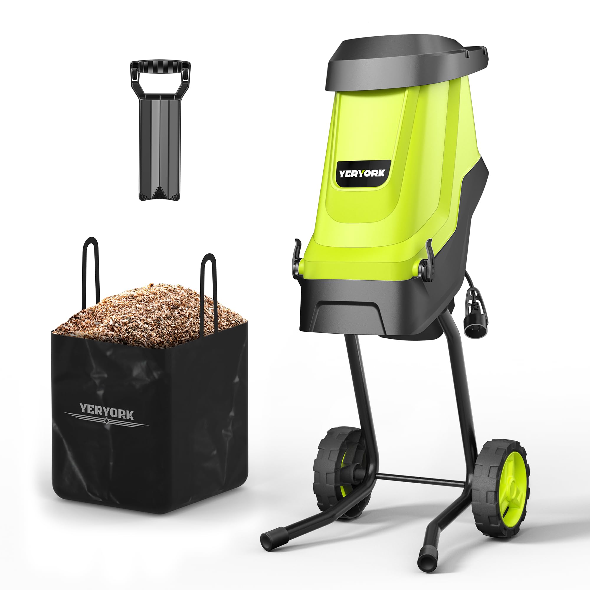 YERYORK Wood Chipper 15-Amp Electric Shredder 50L Bag