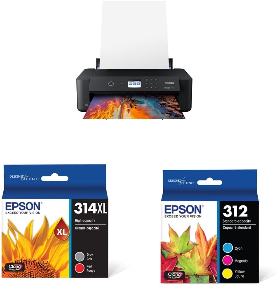Epson Expression Photo HD XP-15000 Wireless Color Wide-Format Printer T314 Claria Photo HD -Ink High Capacity (T314XL922-S) T312 Claria Photo HD -Ink Standard Capacity