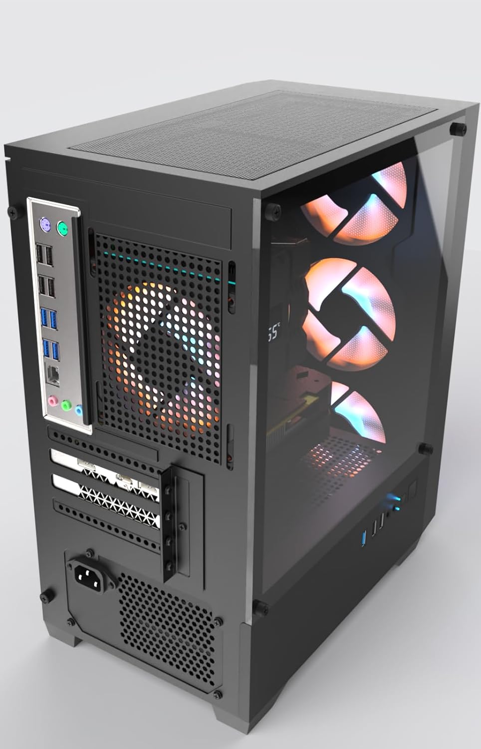 Gaming PC, i7 CPU Up to 4.0GHz, RX 590 2304 SP 8GB DDR5 Graphics Card, 512 GB M.2, 16 GB RAM Pre-Built Computer, ARGB Fans x 4, Win 11 Home .WiFi 6 + BT 5.3, 550W PSU (RX 590+512GB+16GB)