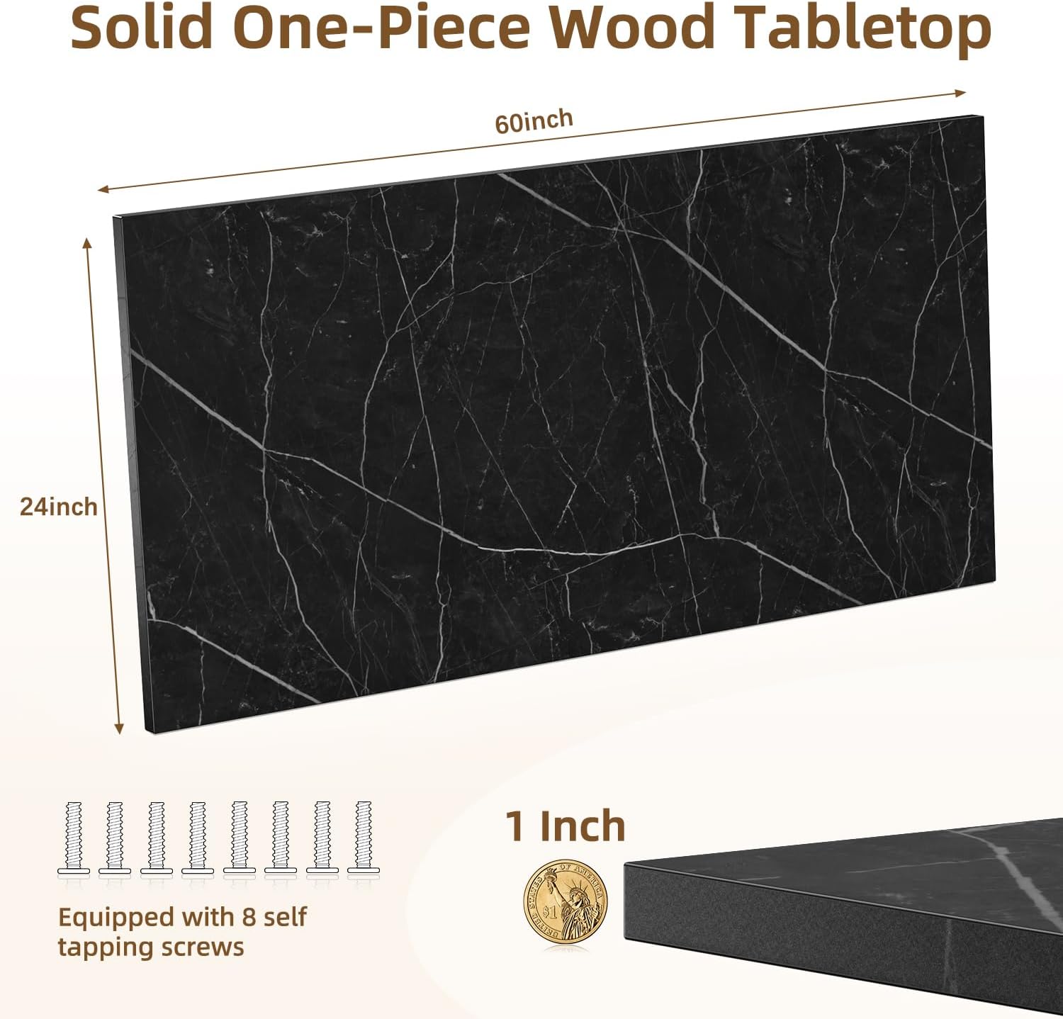 Universal Solid One-Piece Wood Table Top, 60