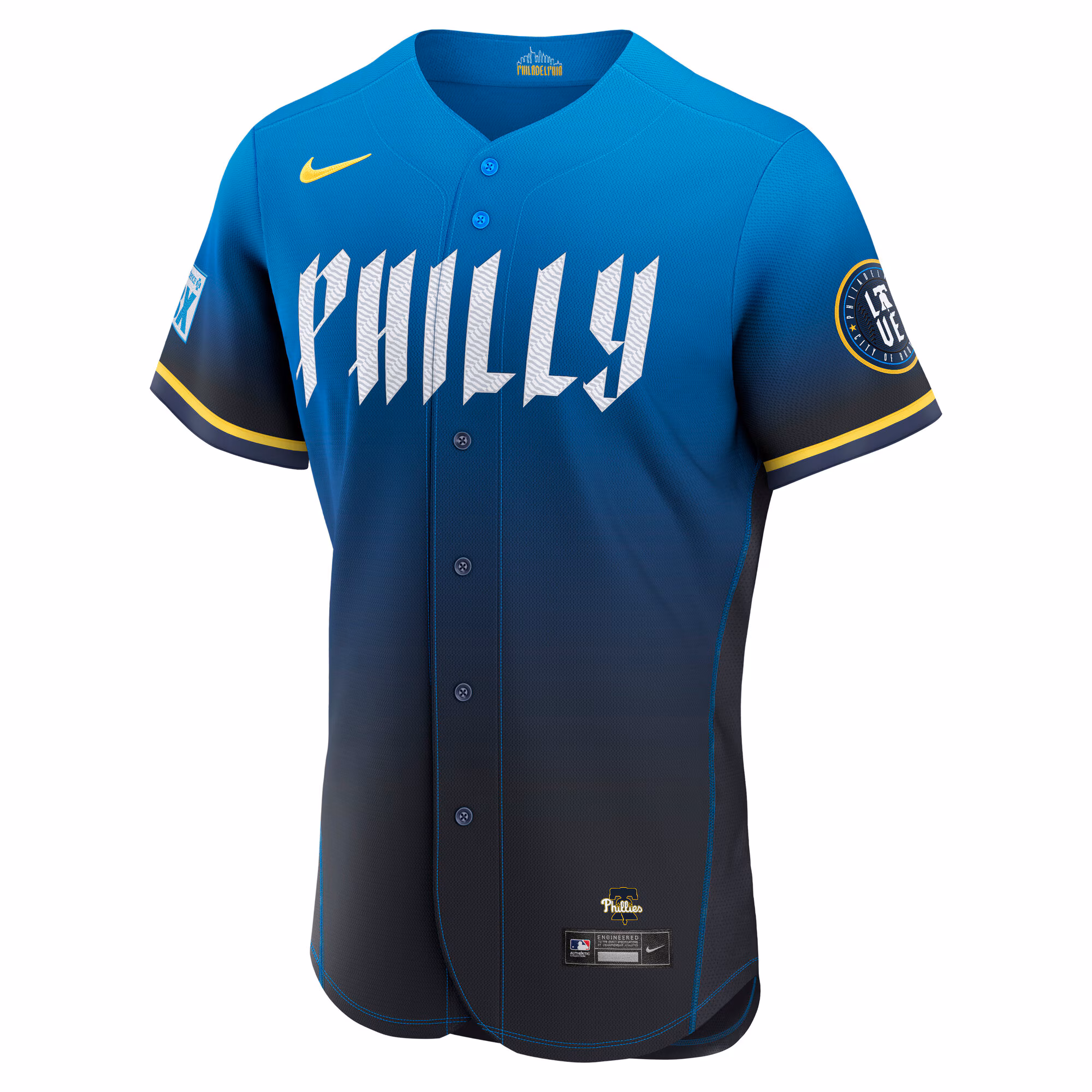Bryce Harper Philadelphia Phillies Nike City Connect Authentic Sponsor Patch Jersey - Blue