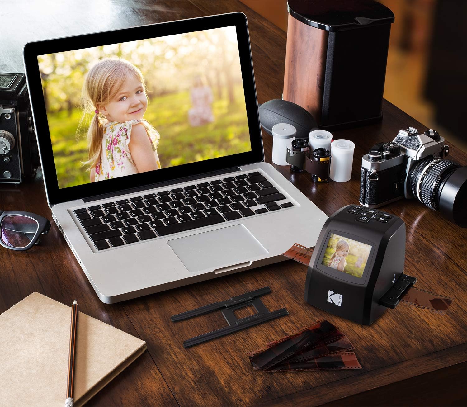 KODAK Mini Digital Film & Slide Scanner – Converts 35mm, 126, 110, Super 8 & 8mm Film to 22MP JPEG Images – Includes 2.4