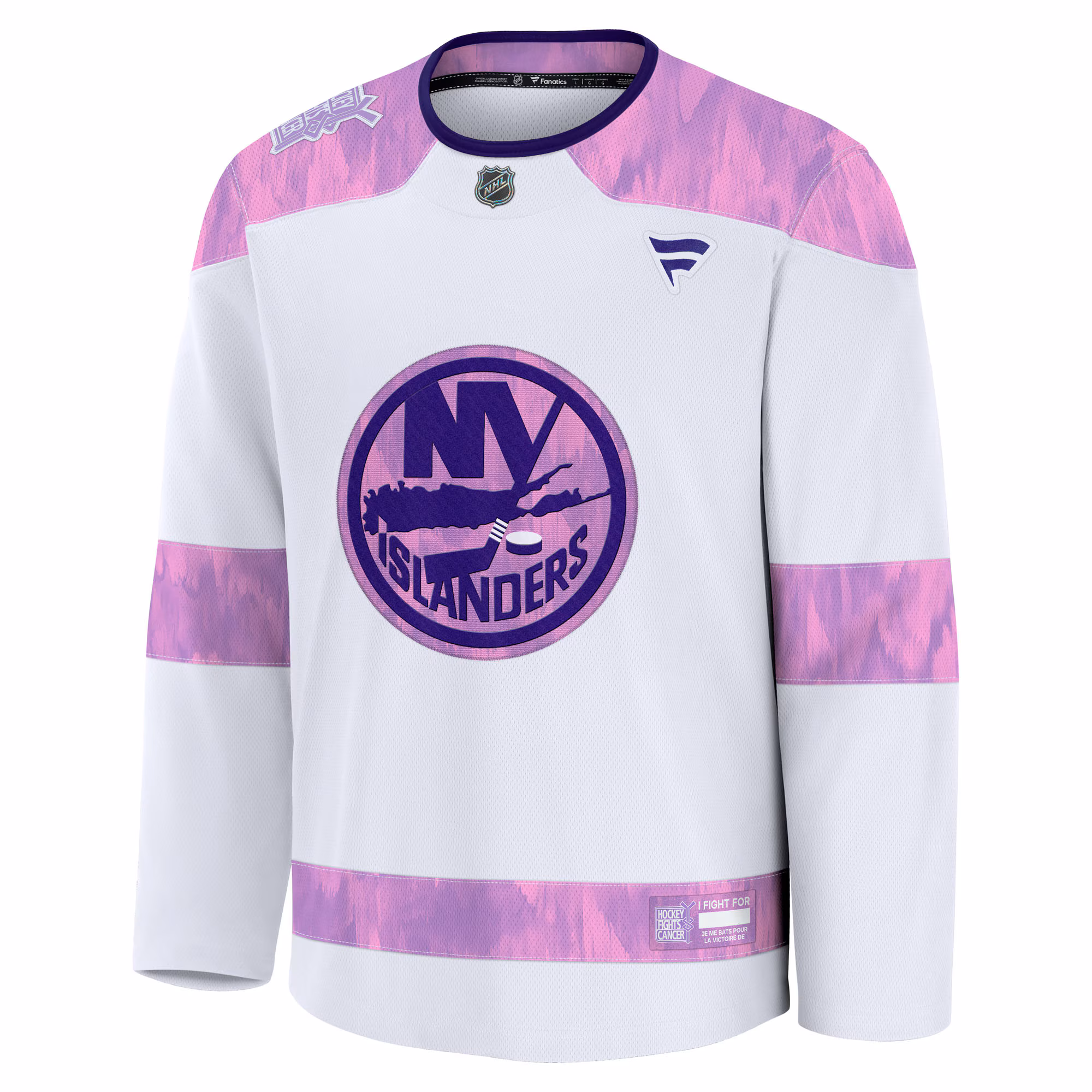 New York Islanders Fanatics Hockey Fights Cancer Survivor Practice Jersey - White
