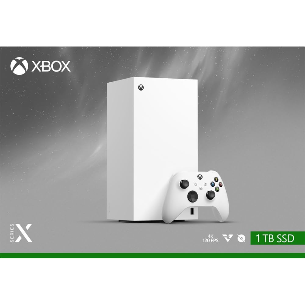 Microsoft EP2-00692 Xbox Series X 1TB All-Digital Console (Disc-Free Gaming) - Robot White with Dual Controller (Robot White & Carbon Black) Bundle with 3 YR CPS Enhanced Protection Pack