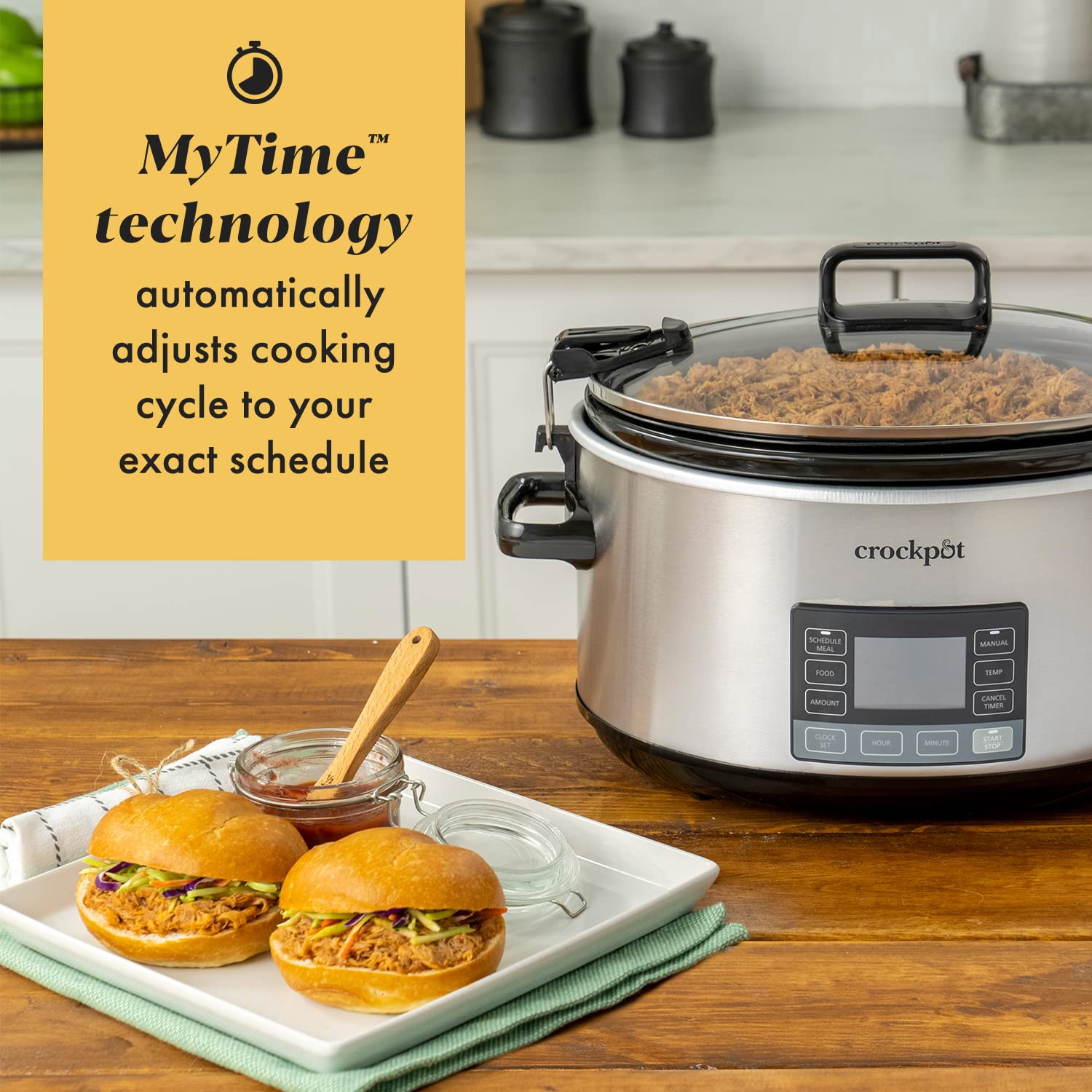 CROCK-POT 7-Quart Portable Programmable Slow Cooker with Timer