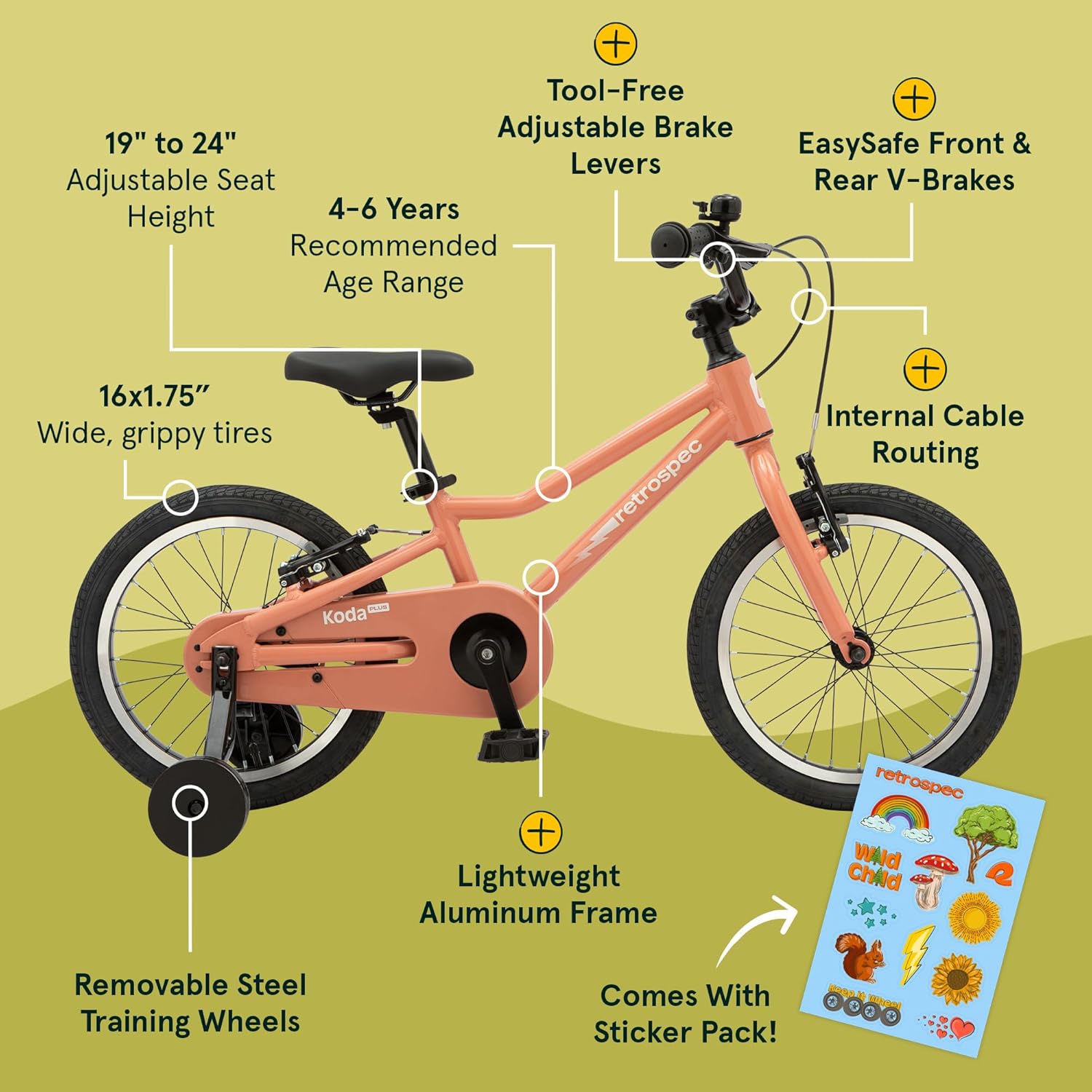 Retrospec Koda Plus Kids Bike for Boys & Girls Ages 4-6 Years - 16