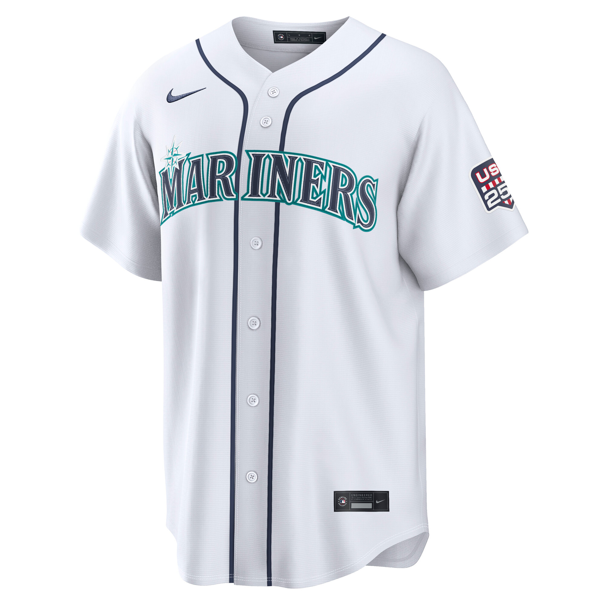 Fourth of July Seattle Mariners Cal Raleigh Nike White USA 250 Stadium Jersey