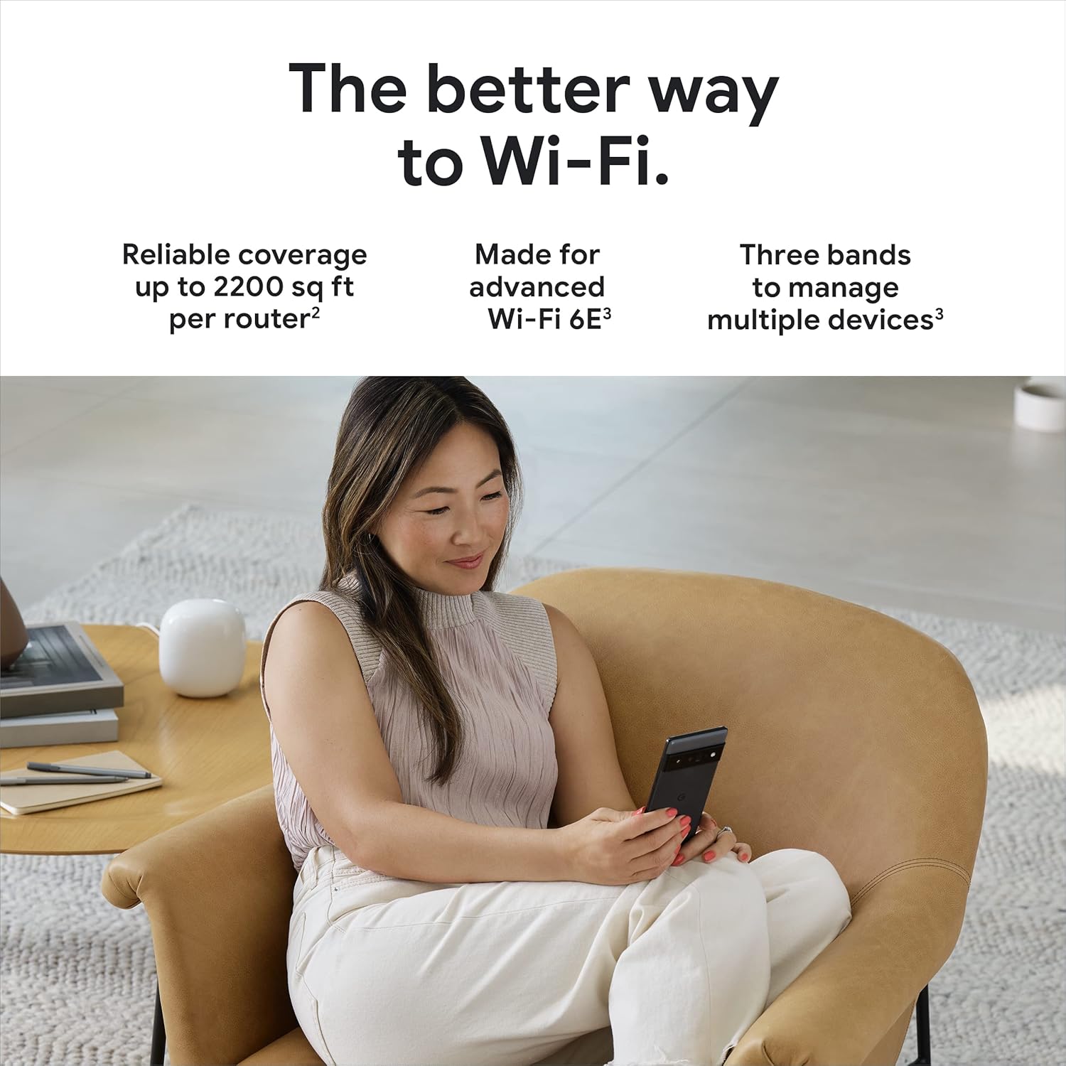 Google Nest WiFi Pro - Wi-Fi 6E - Reliable Home Wi-Fi System with Fast Speed and Whole Home Coverage - WPS - Mesh Wi-Fi Router - Fog