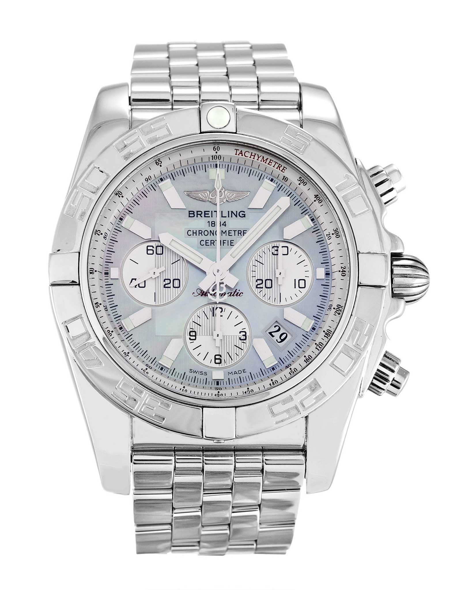 Chronomat 44 Gray Case Gray Case Stick Markers AB0110