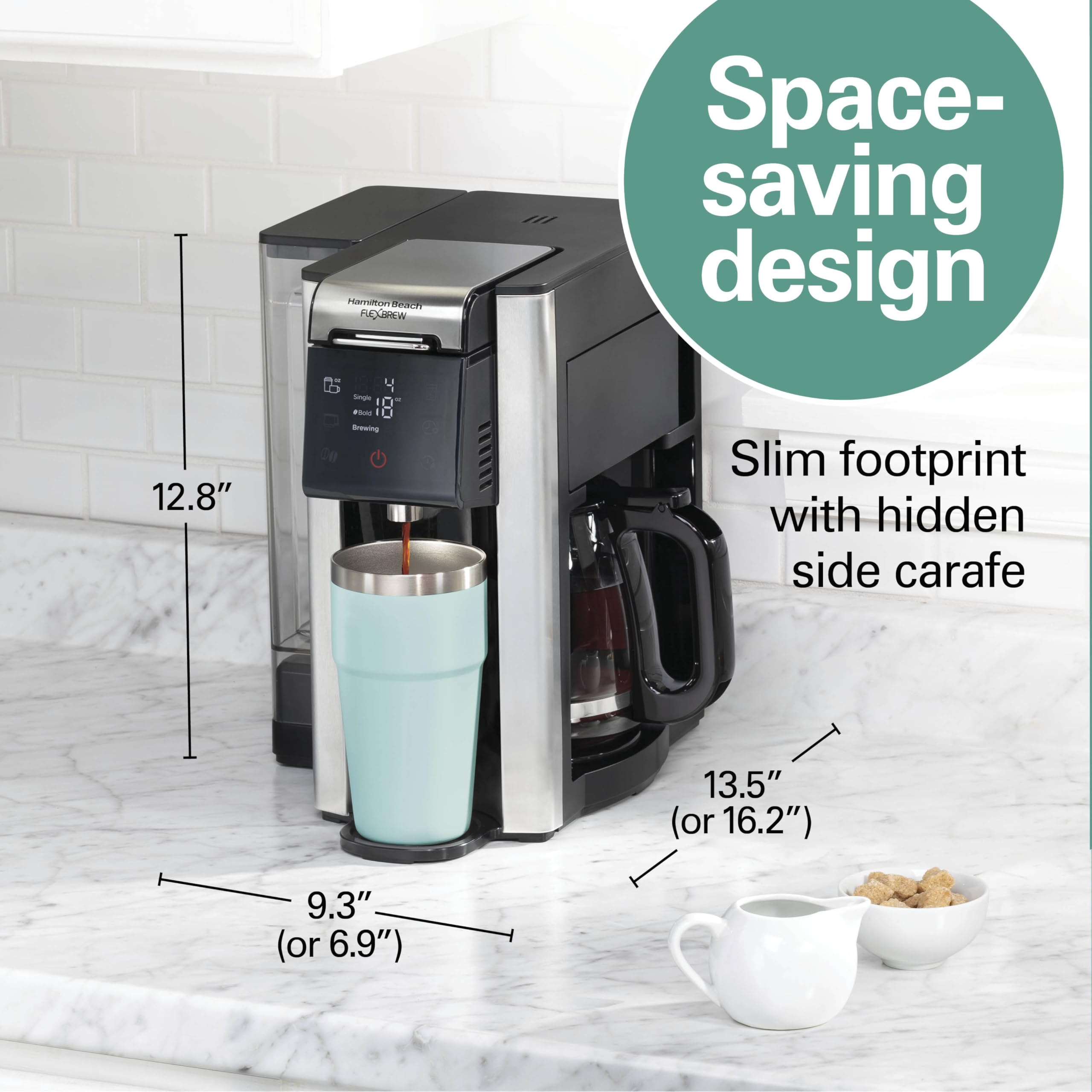 HAMILTON BEACH FlexBrew 5-in-1 Programmable Coffee Maker, Black