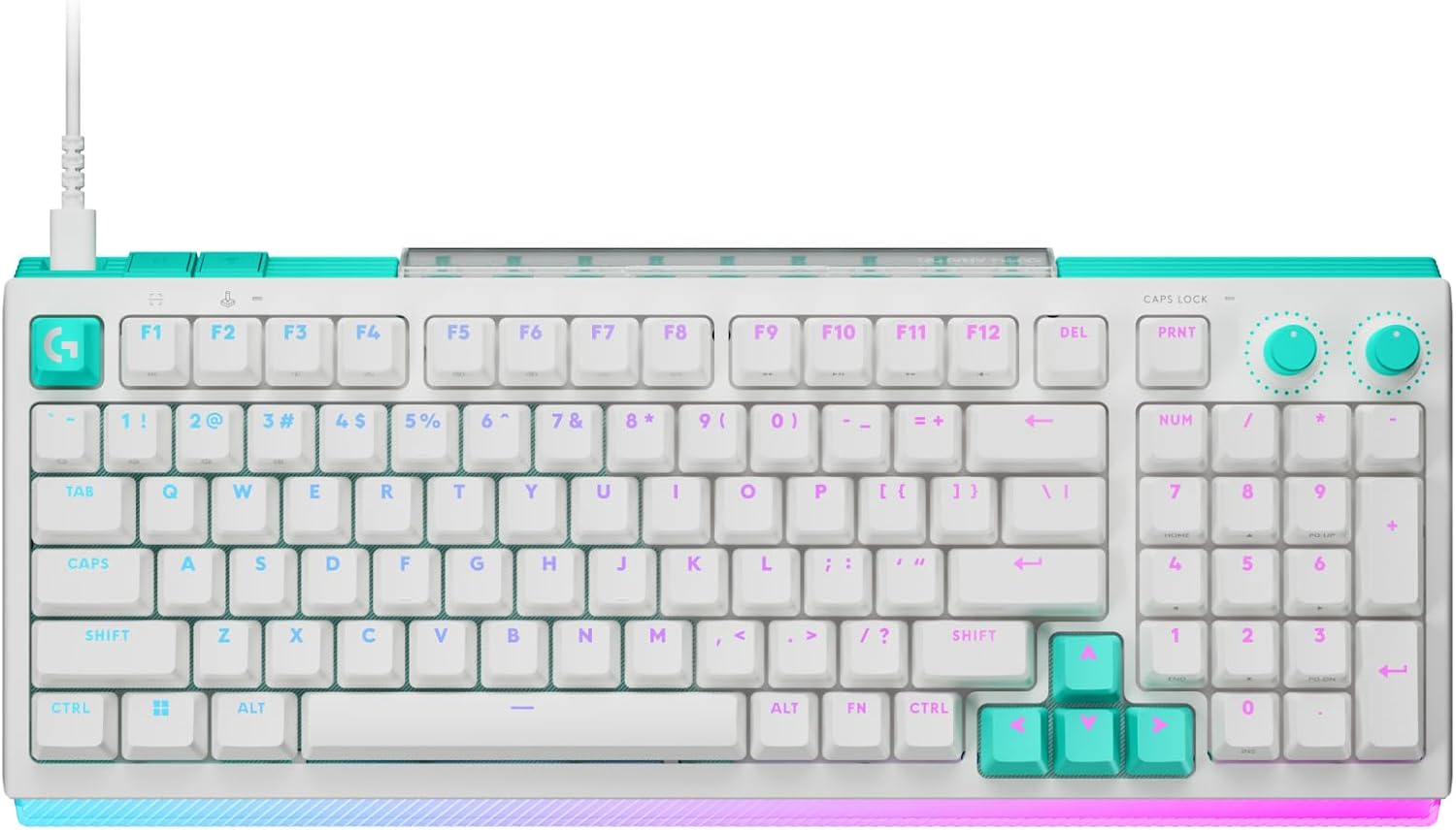 Logitech G512 X 98 Dual SWAP, Hot-Swappable TMR Analog/Mechanical Gaming Keyboard, Linear, 8K Polling Rate, Custom Actuation 0.1-4.0 mm, Rapid Trigger, LIGHTSYNC RGB, Wired, PC, Mac - White