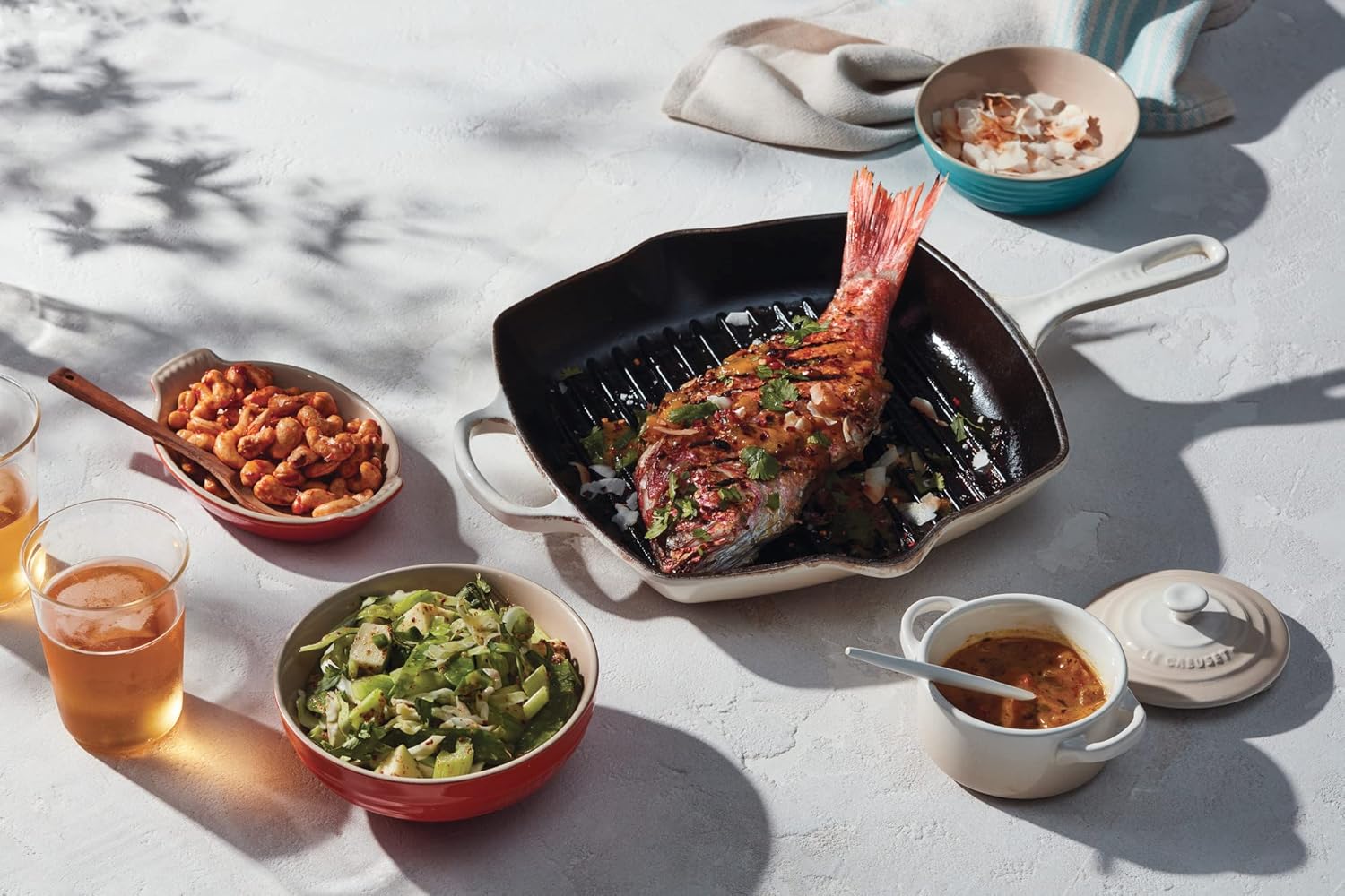 Le Creuset Enameled Cast Iron Signature Square Skillet Grill, 10.25