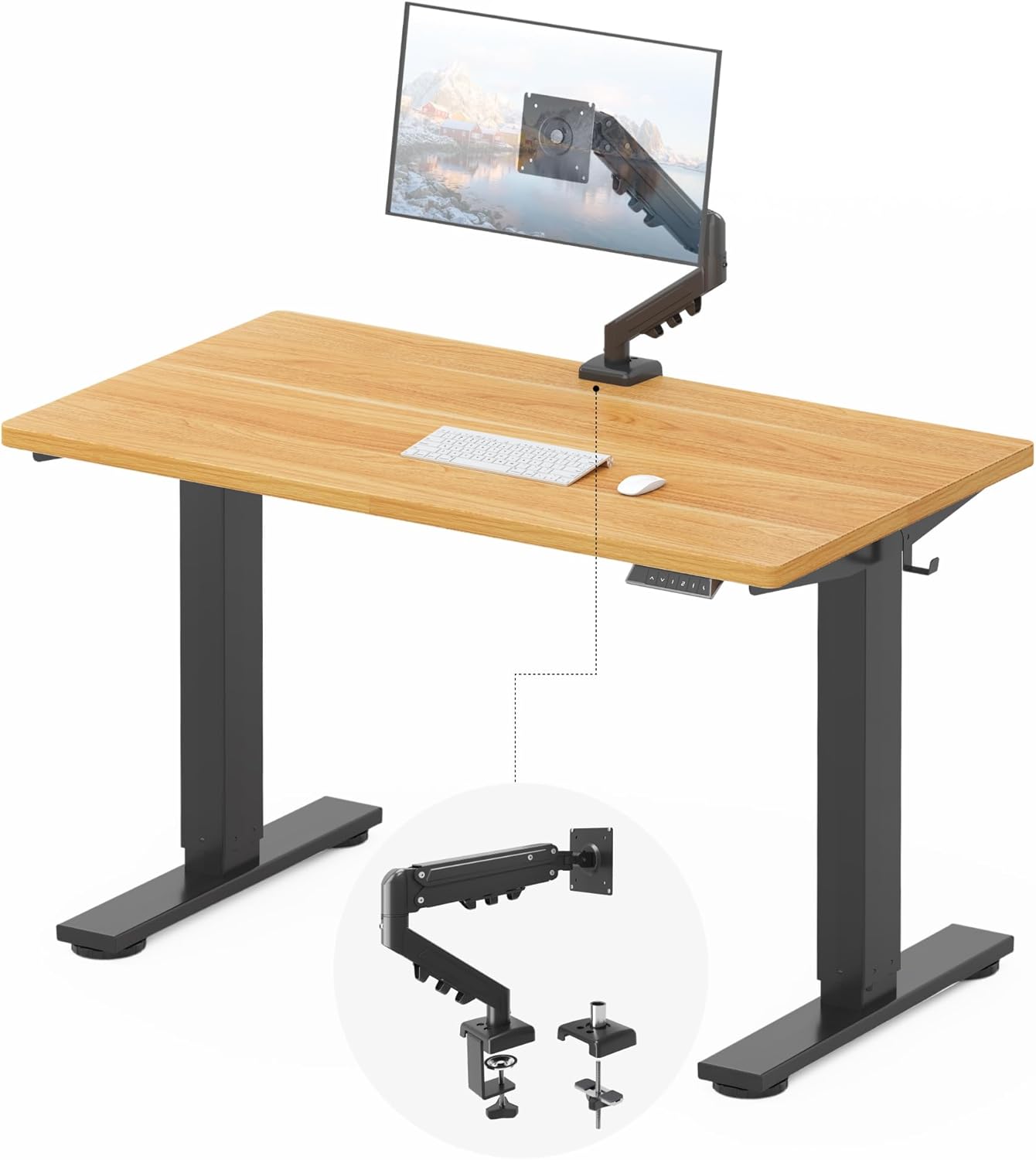 FLEXISPOT EN2 48''x24'' Standing Desk with Monitor Mount Bundle, 1