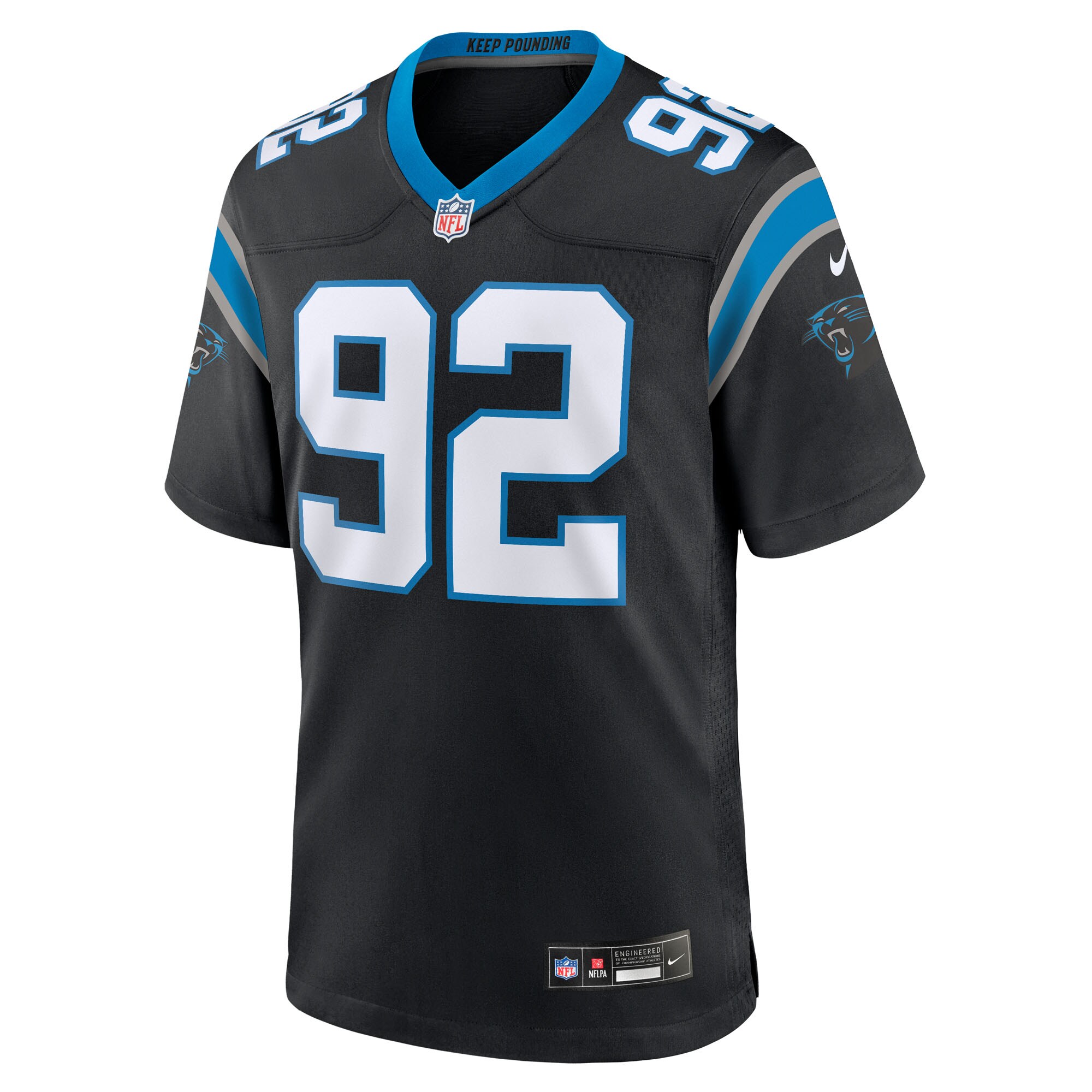 Cam Jackson Carolina Panthers Nike Team Game Jersey -  Black