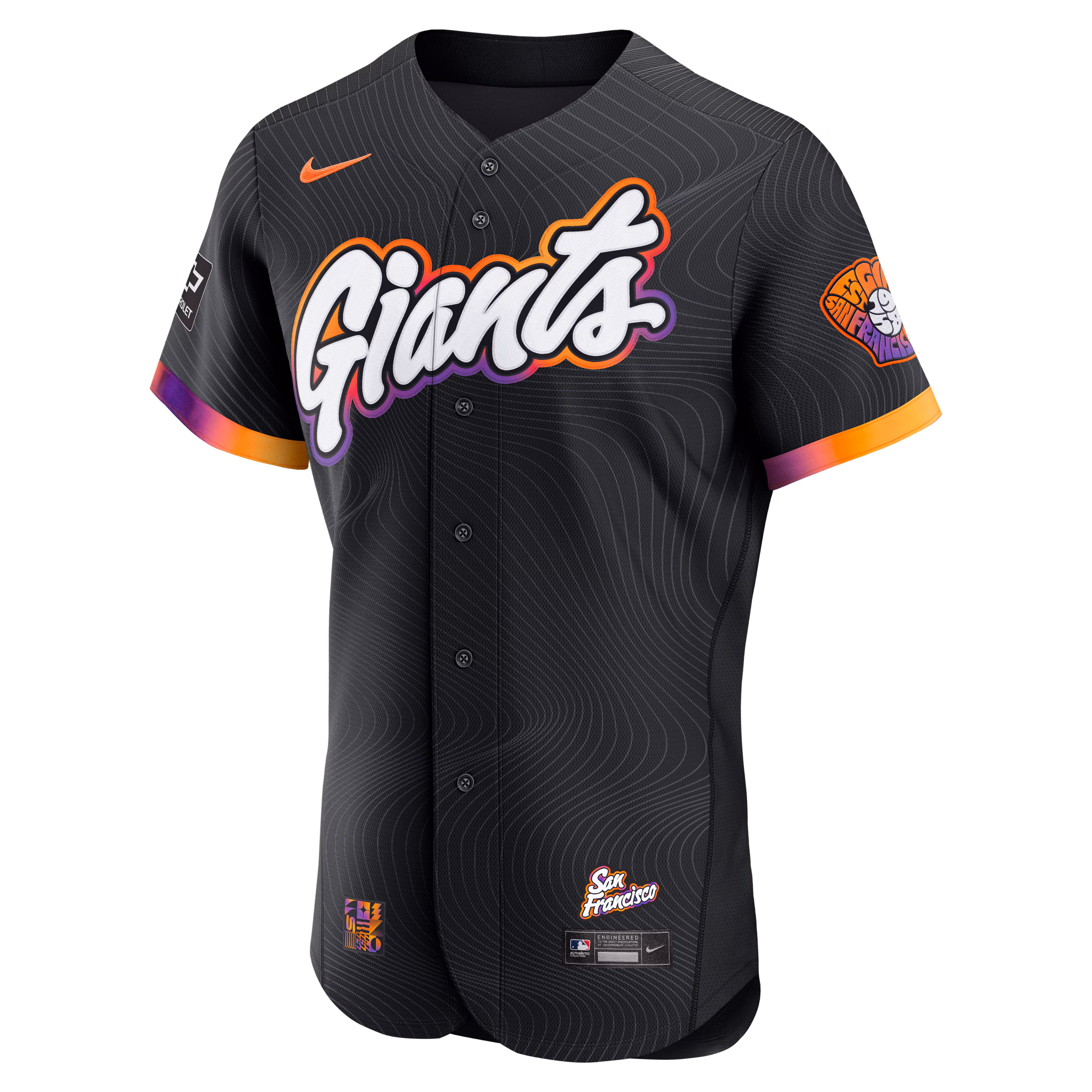 San Francisco Giants Nike City Connect Authentic Sponsor Patch Jersey - Anthracite