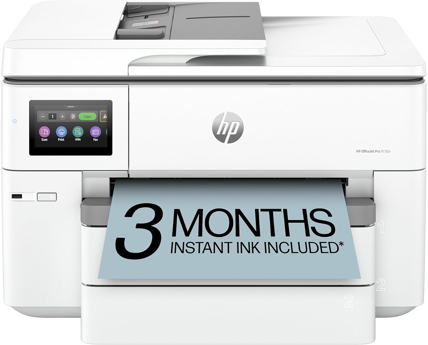 HP OfficeJet Pro 9730e Wide Format Wireless All-in-One Color Inkjet Printer, Print, scan, Copy, ADF, Duplex Printing Best-for-Office, 3 Month Instant Ink Trial Included, AI-Enabled (537P6A)