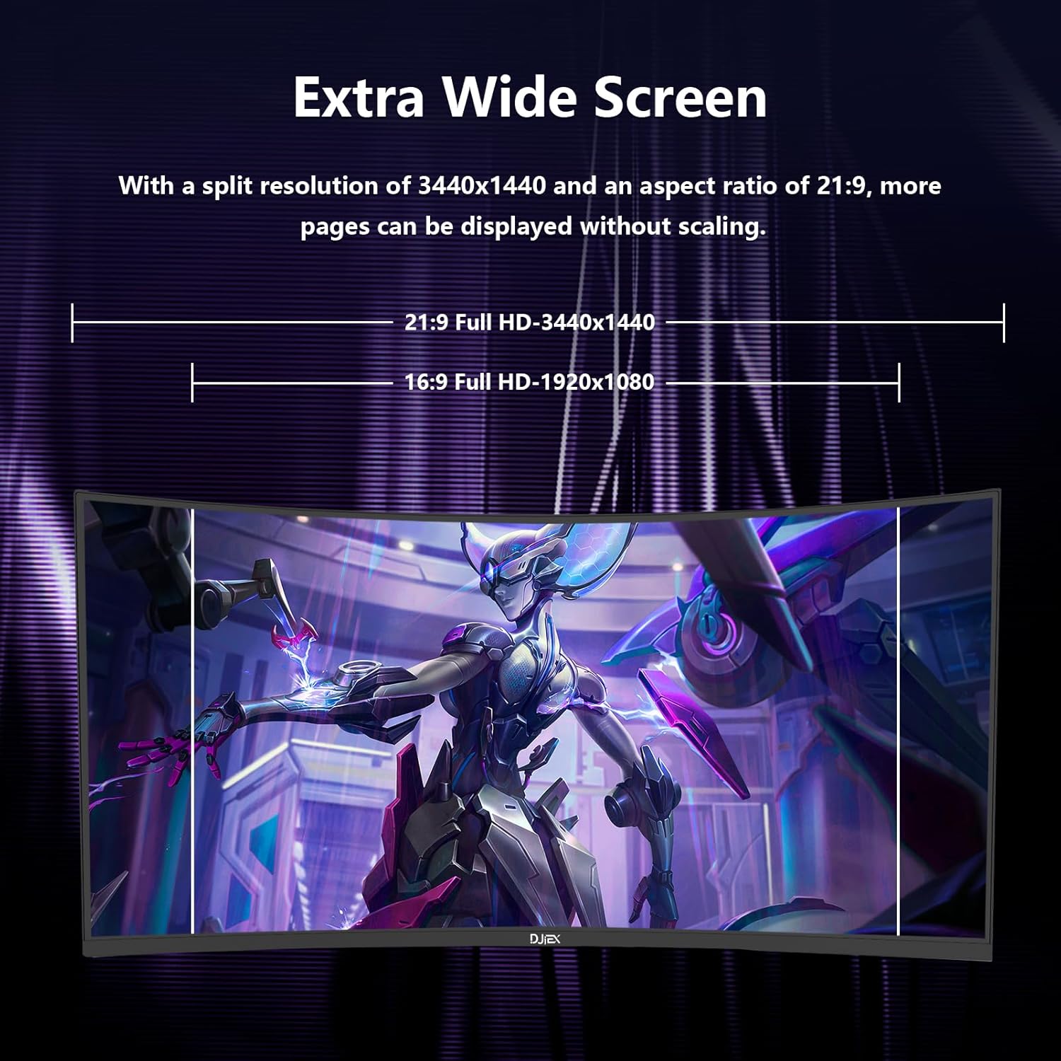 34 Inch Curved Gaming Monitor,21:9 WQHD 3440x1440 165Hz Curved 1500R - Ultrawide Computer Monitor PIP/PBP,1ms(MPRT) 127% sRGB,HDMI & DP,Tilt Adjustable,Panoramic for Office & Immersive Gaming