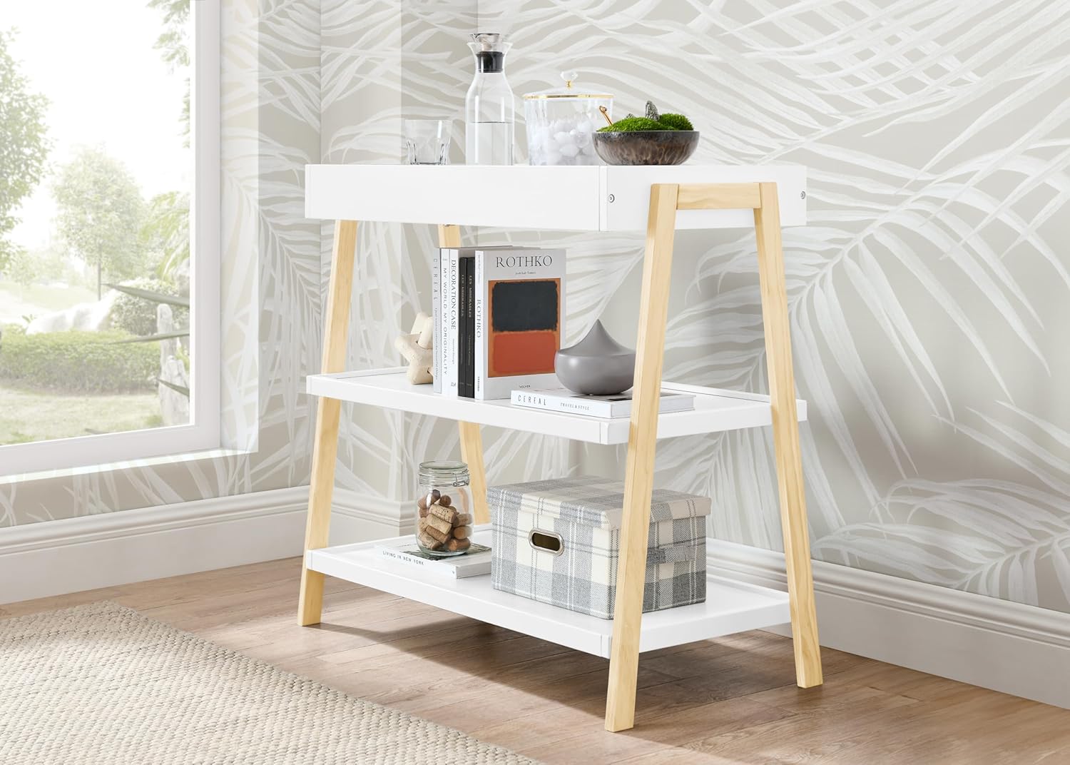 Delta Children Scout Changing Table - Greenguard Gold Certified, Bianca White/Natural