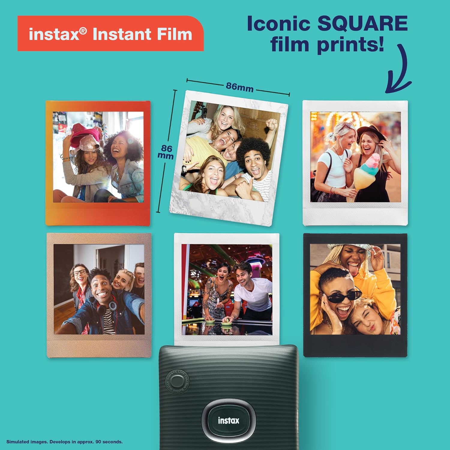 Fujifilm Instax Square Link Smartphone Printer- Ash White
