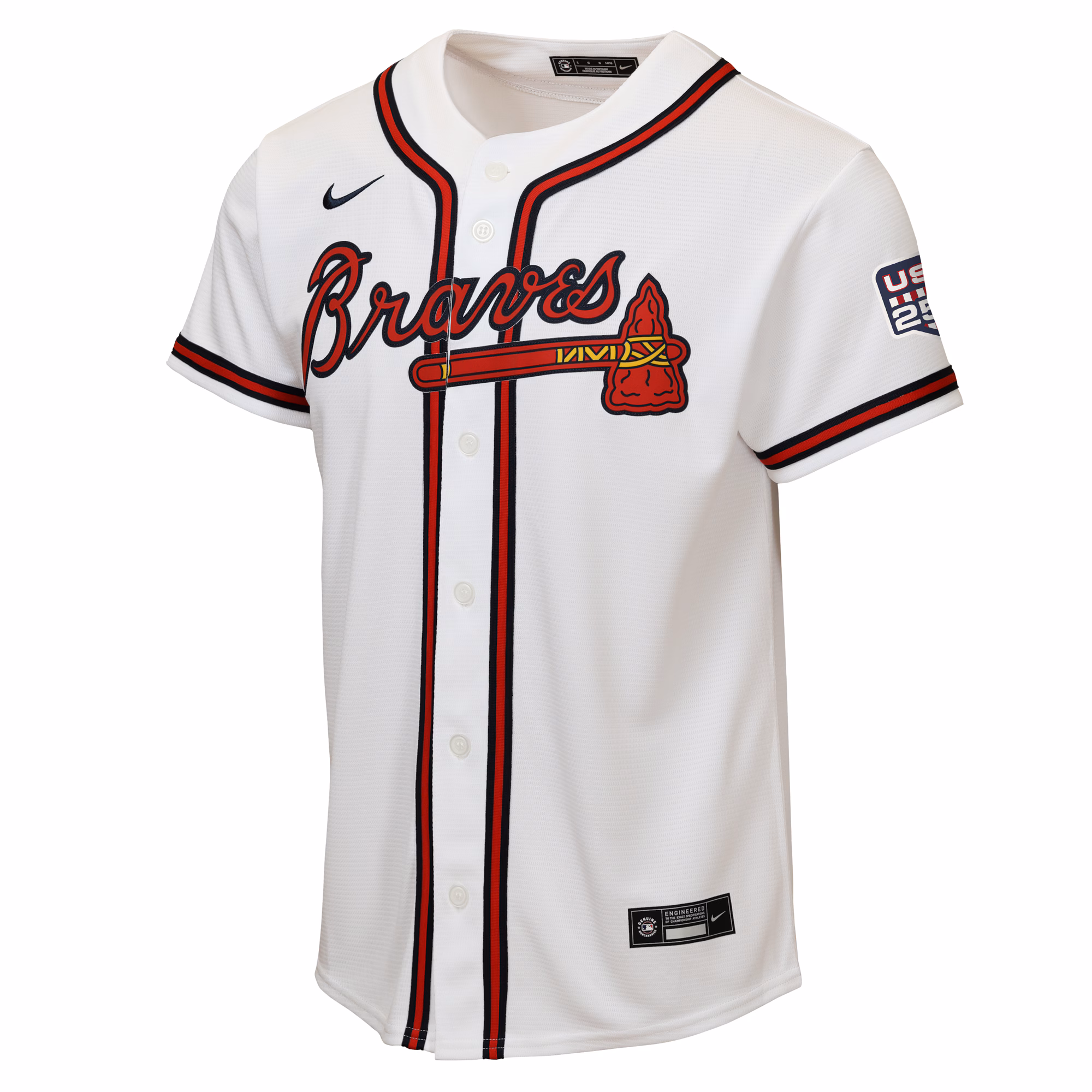 Ronald Acuña Jr. Atlanta Braves Nike Youth USA 250 Fourth of July Home Replica Jersey - White