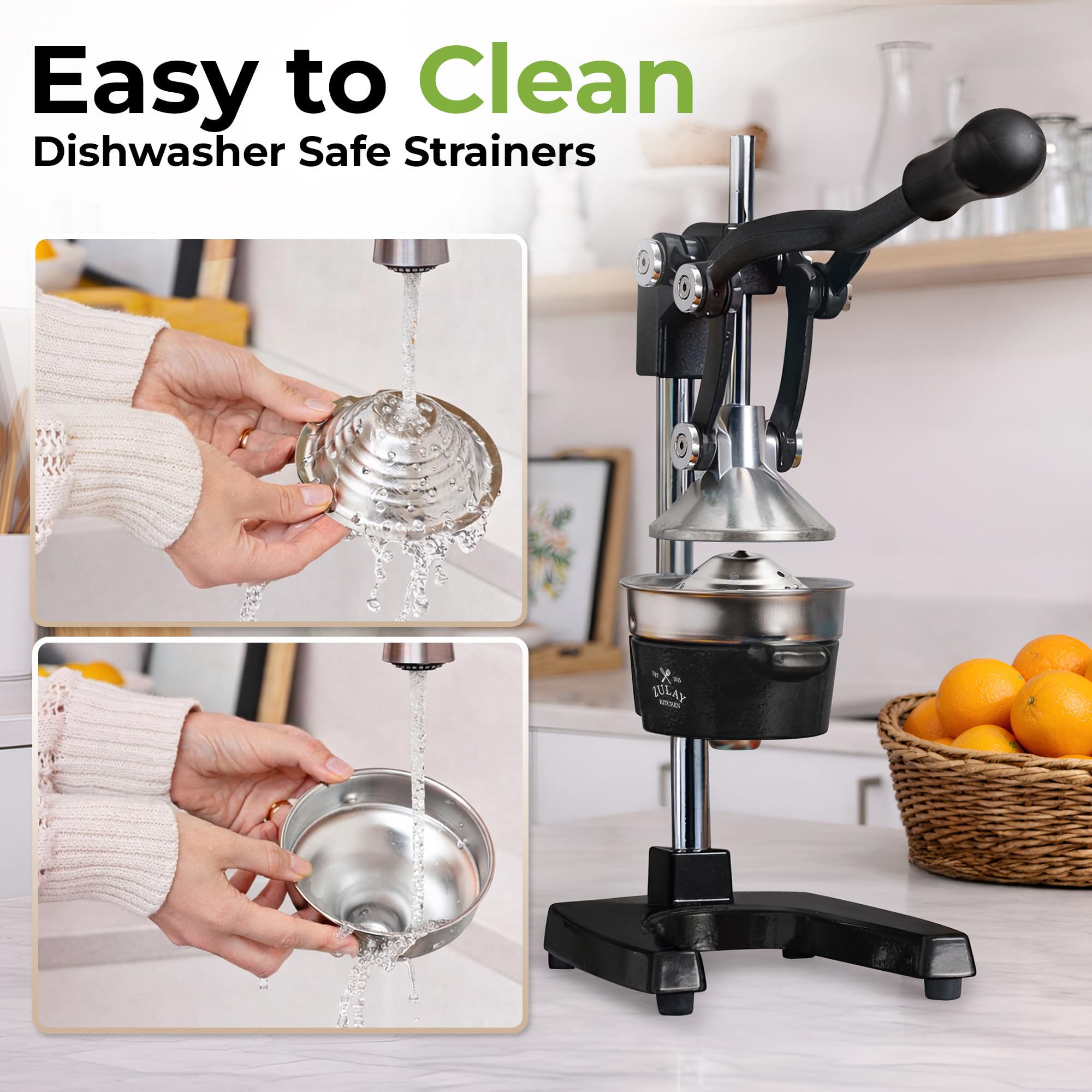 ZULAY KITCHEN Cast Iron Juicer - Heavy-Duty Manual Citrus Press