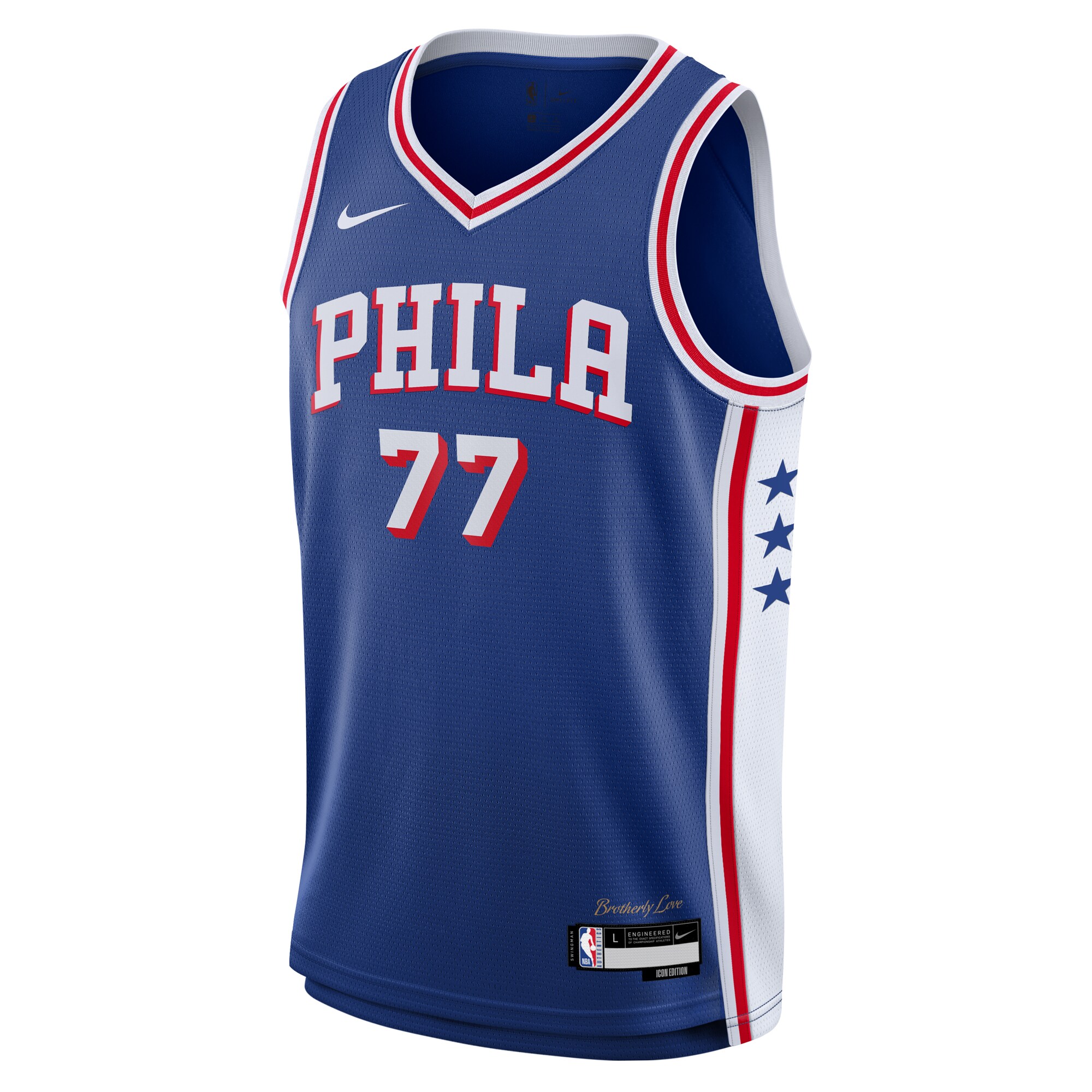 VJ Edgecombe Philadelphia 76ers Nike Youth Swingman Jersey - Icon Edition - Royal