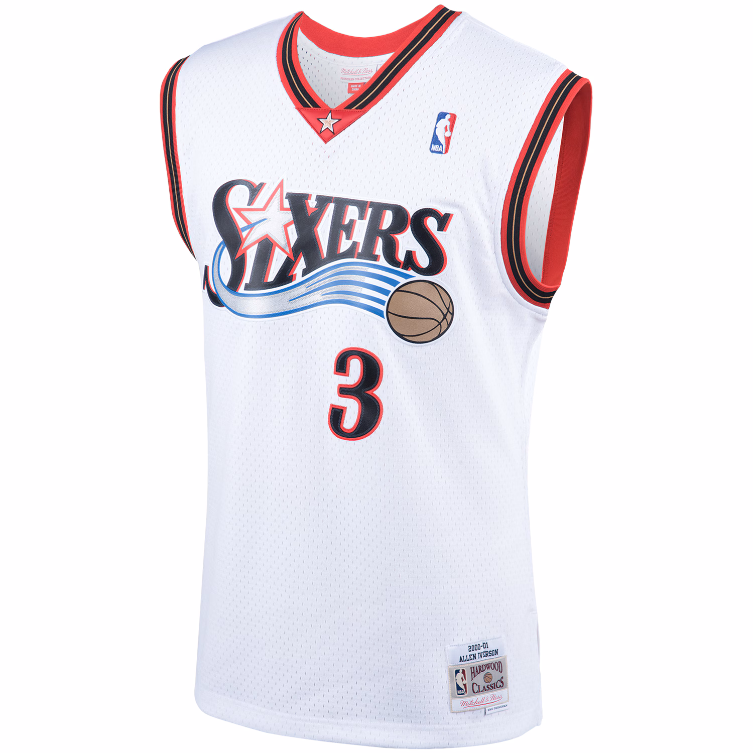 Allen Iverson Philadelphia 76ers Mitchell & Ness Hardwood Classics Swingman Jersey - White