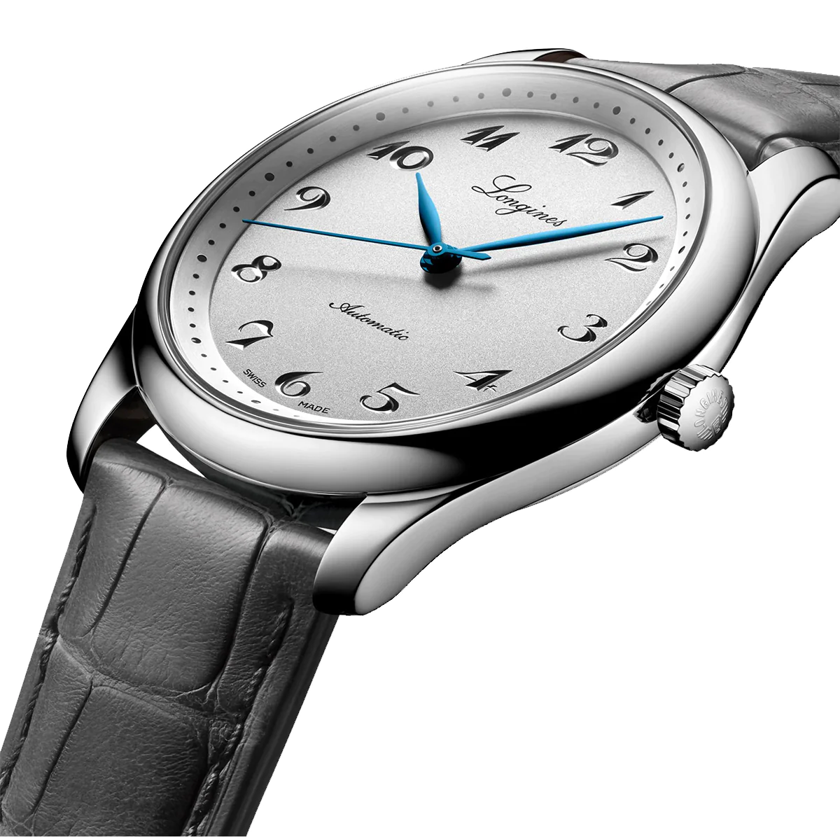 Master 40MM 190th Anniversary Automatic Silver Dial Grey Leather Watch L27934732