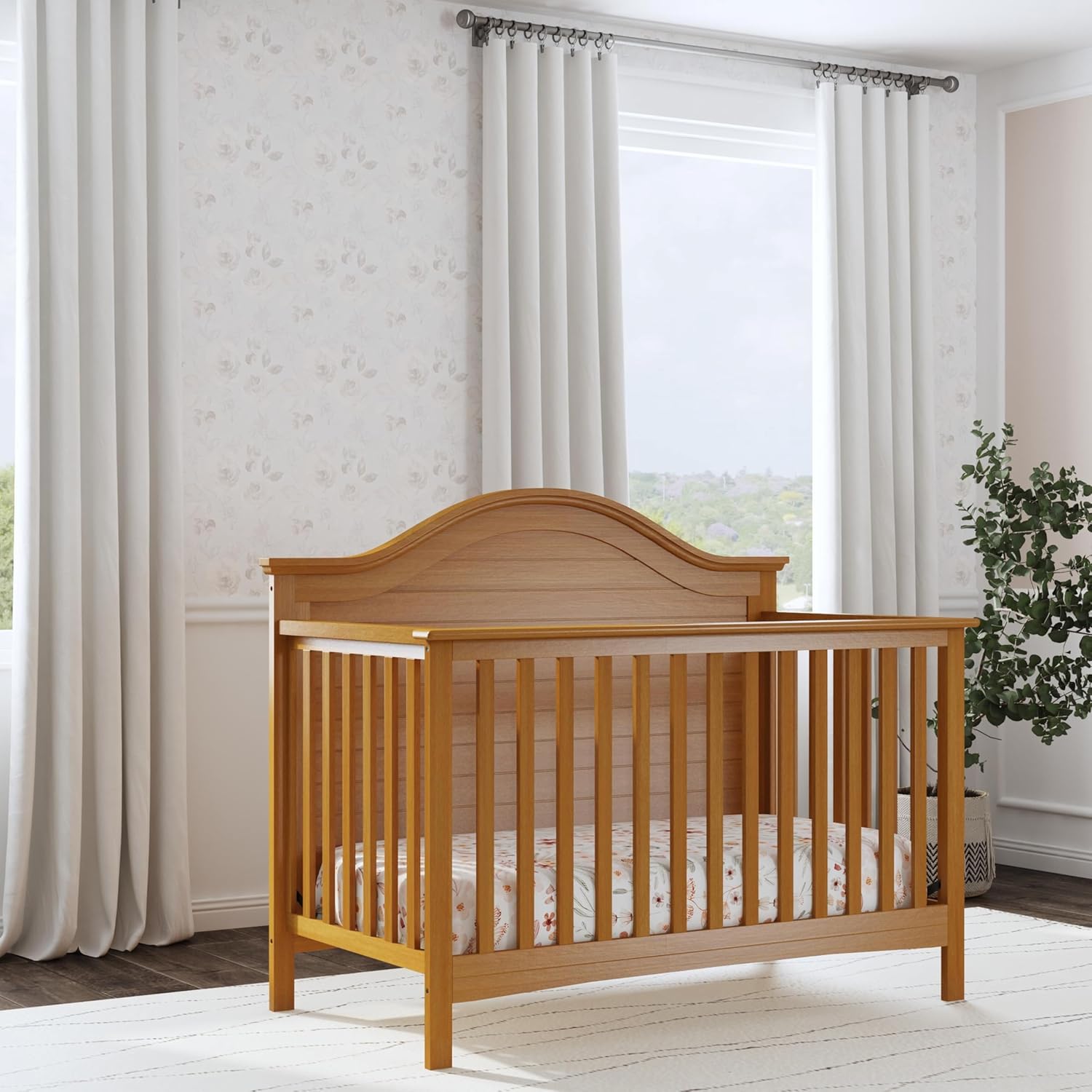 Carter's by Davinci Nolan 4-in-1 Convertible Crib in Chestnut, Greenguard Gold Certified