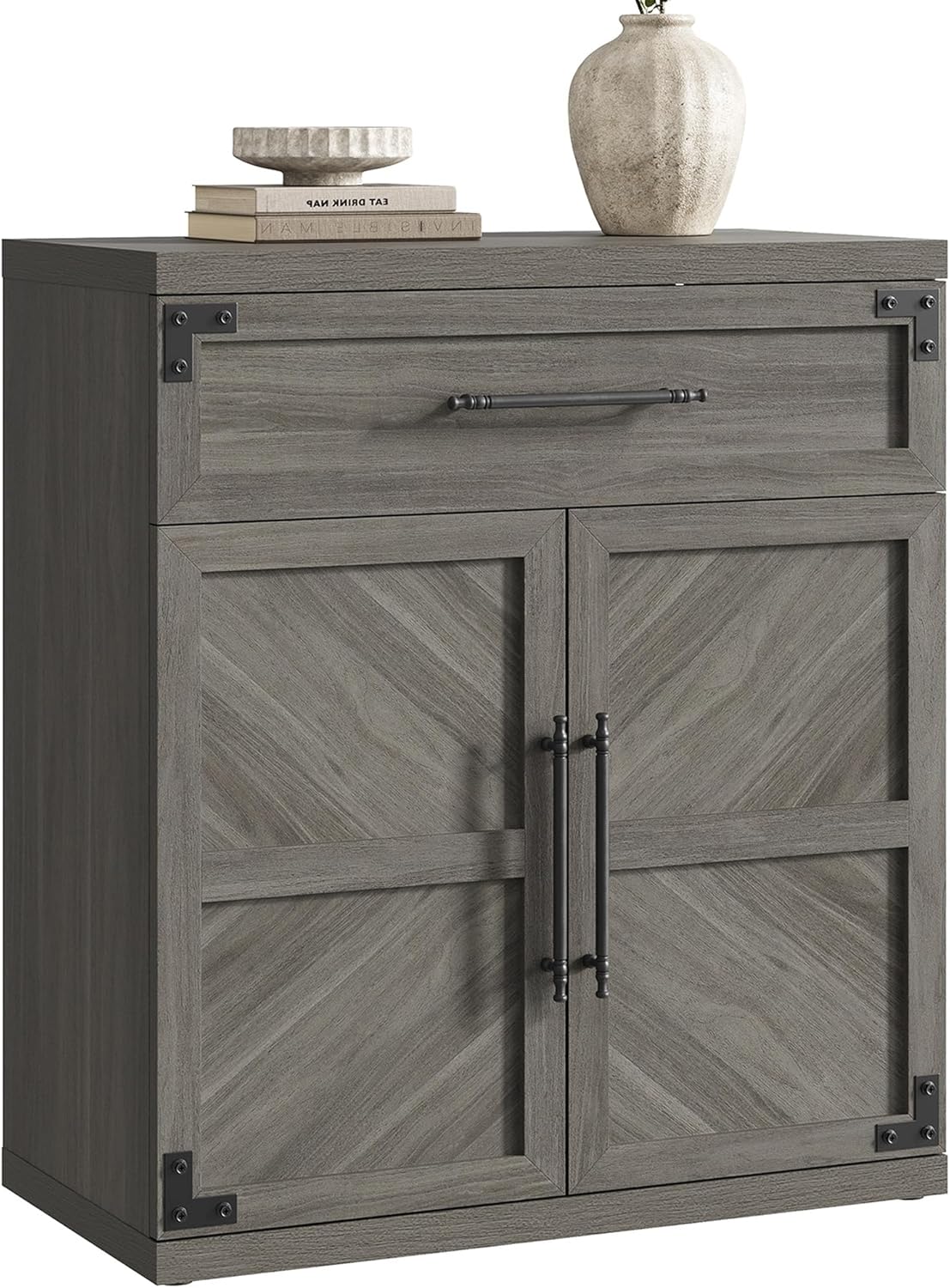 SICOTAS Buffet Cabinet with Drawer - Modern Sideboard Cabinet with Storage, Wide Credenza Storage Cabinet with Handle and Door, Sideboard Buffet Cabinets (1, Ash Gray)