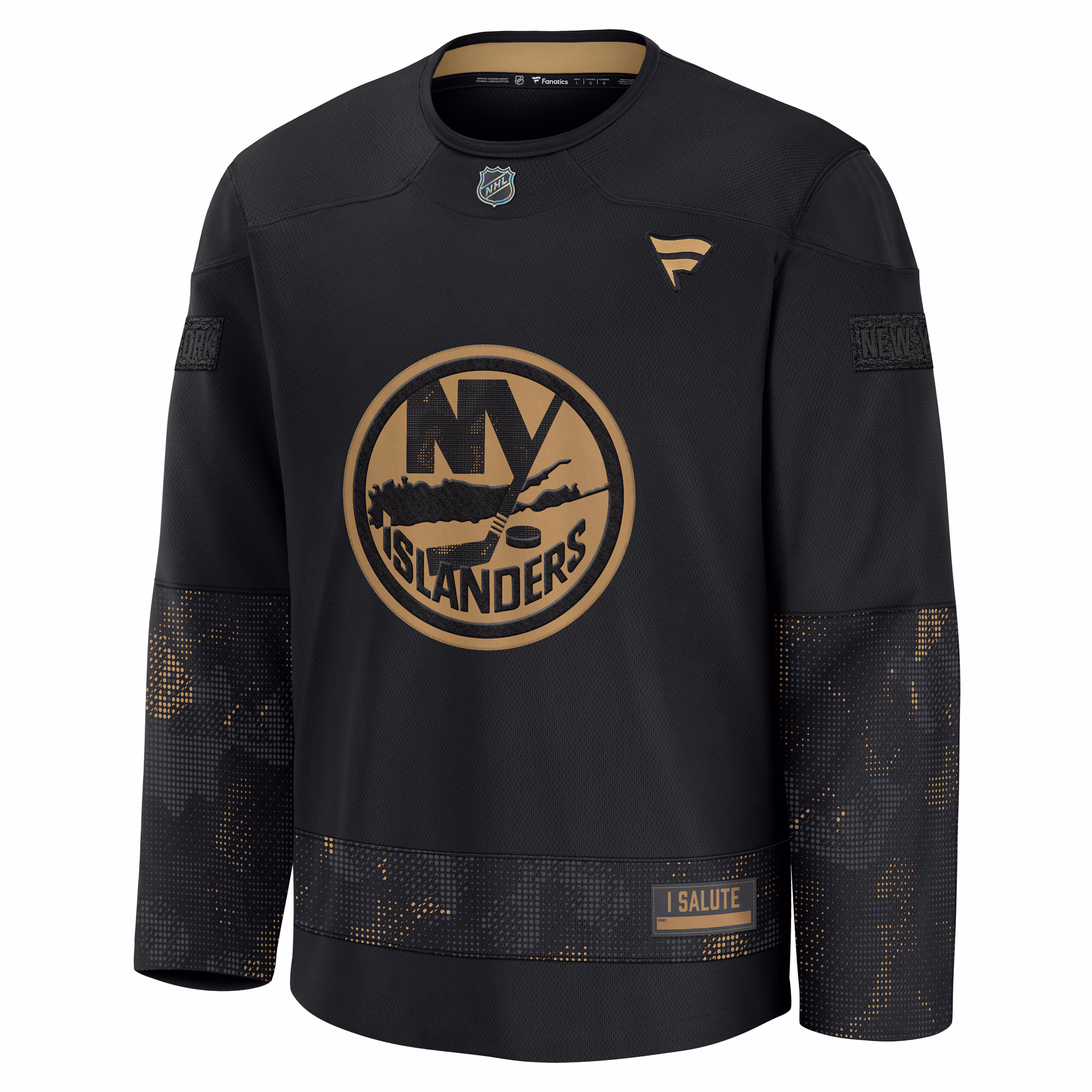 New York Islanders Fanatics 2024 Military Appreciation Practice Jersey - Black
