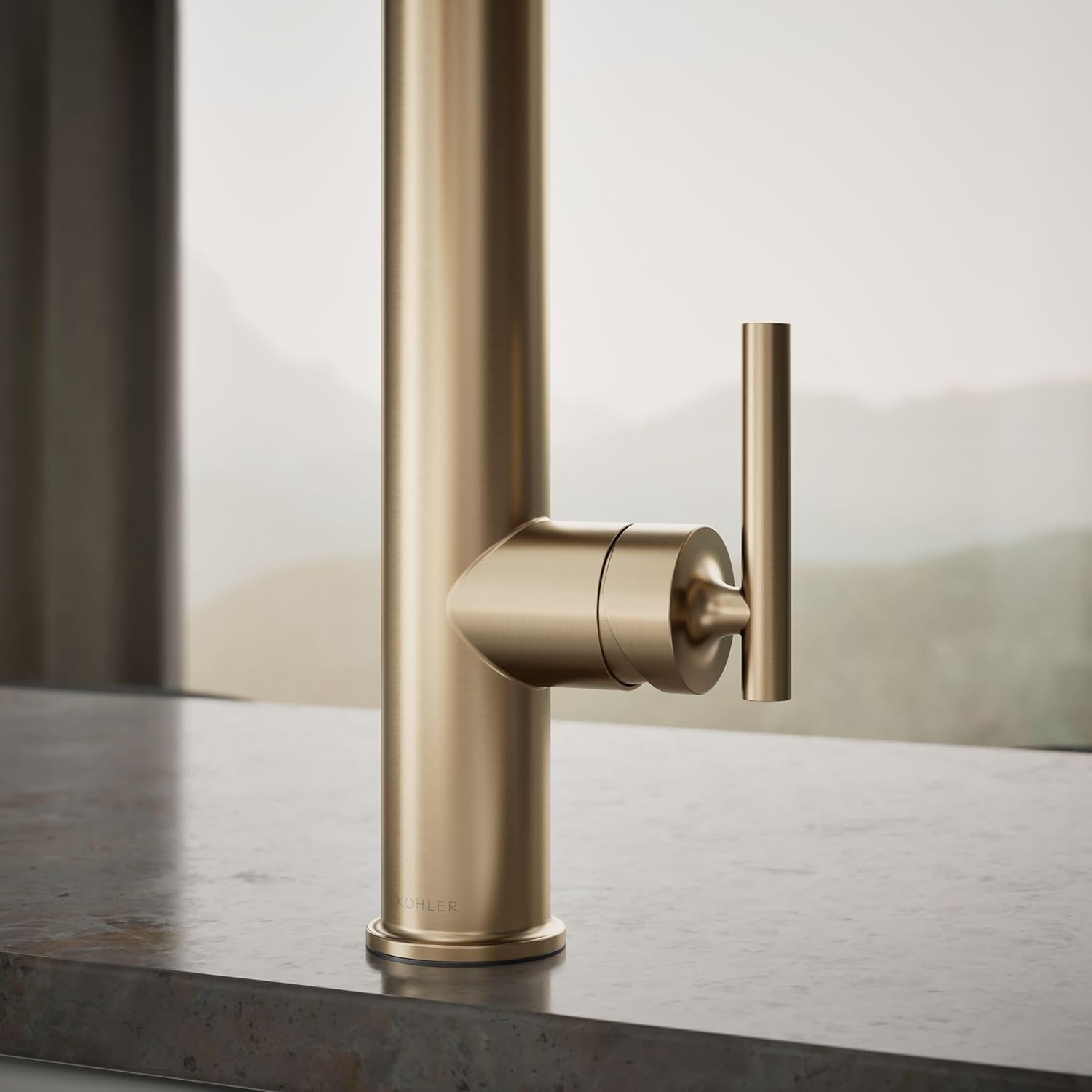 KOHLER ?24982-BV Purist® SEMI-PRO Kitchen Faucet, Commercial Kitchen Sink Faucet with Pull-Down Sprayhead, Vibrant Brushed Bronze