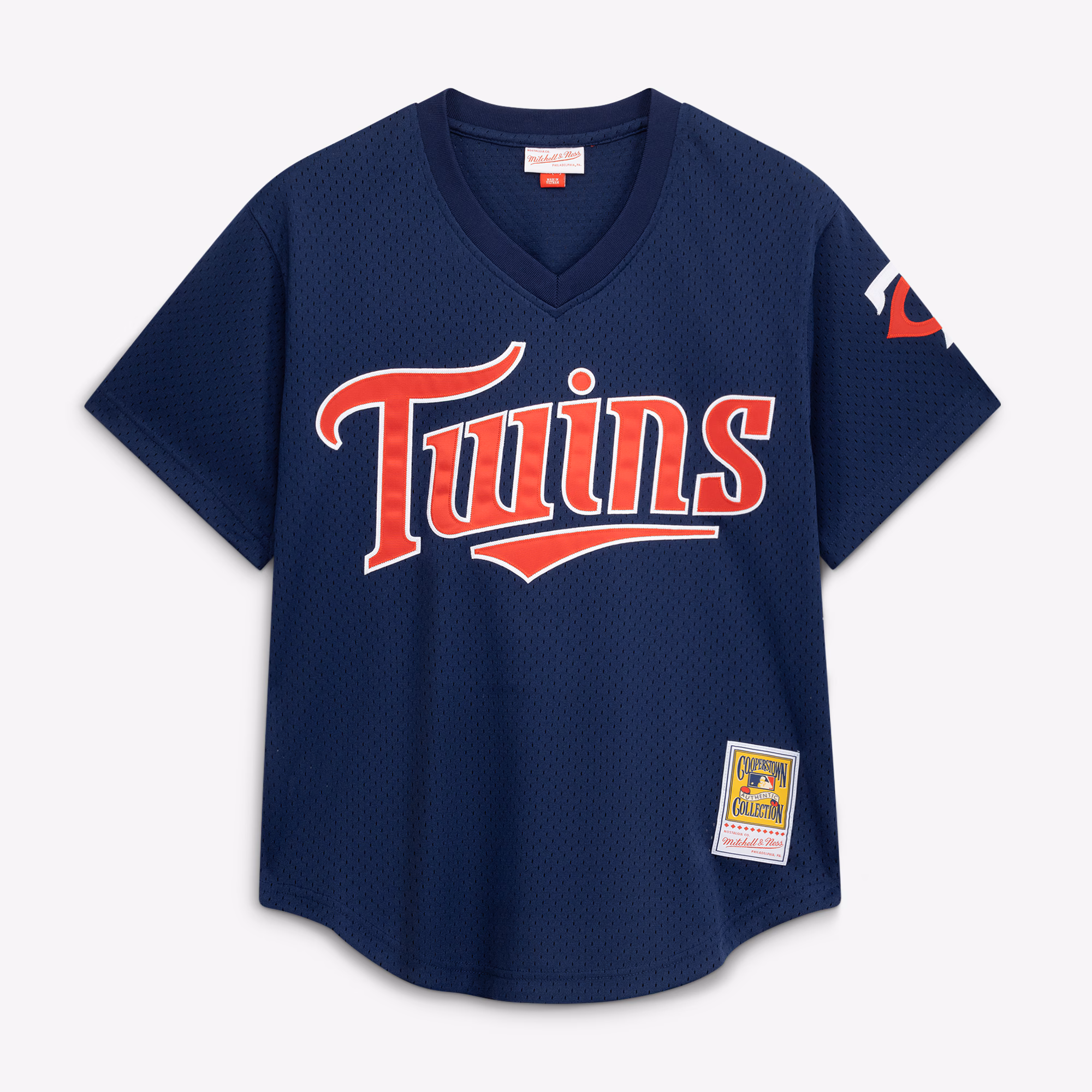 David Ortiz Minnesota Twins Mitchell & Ness 2002 Cooperstown Collection Mesh Batting Practice Jersey - Navy