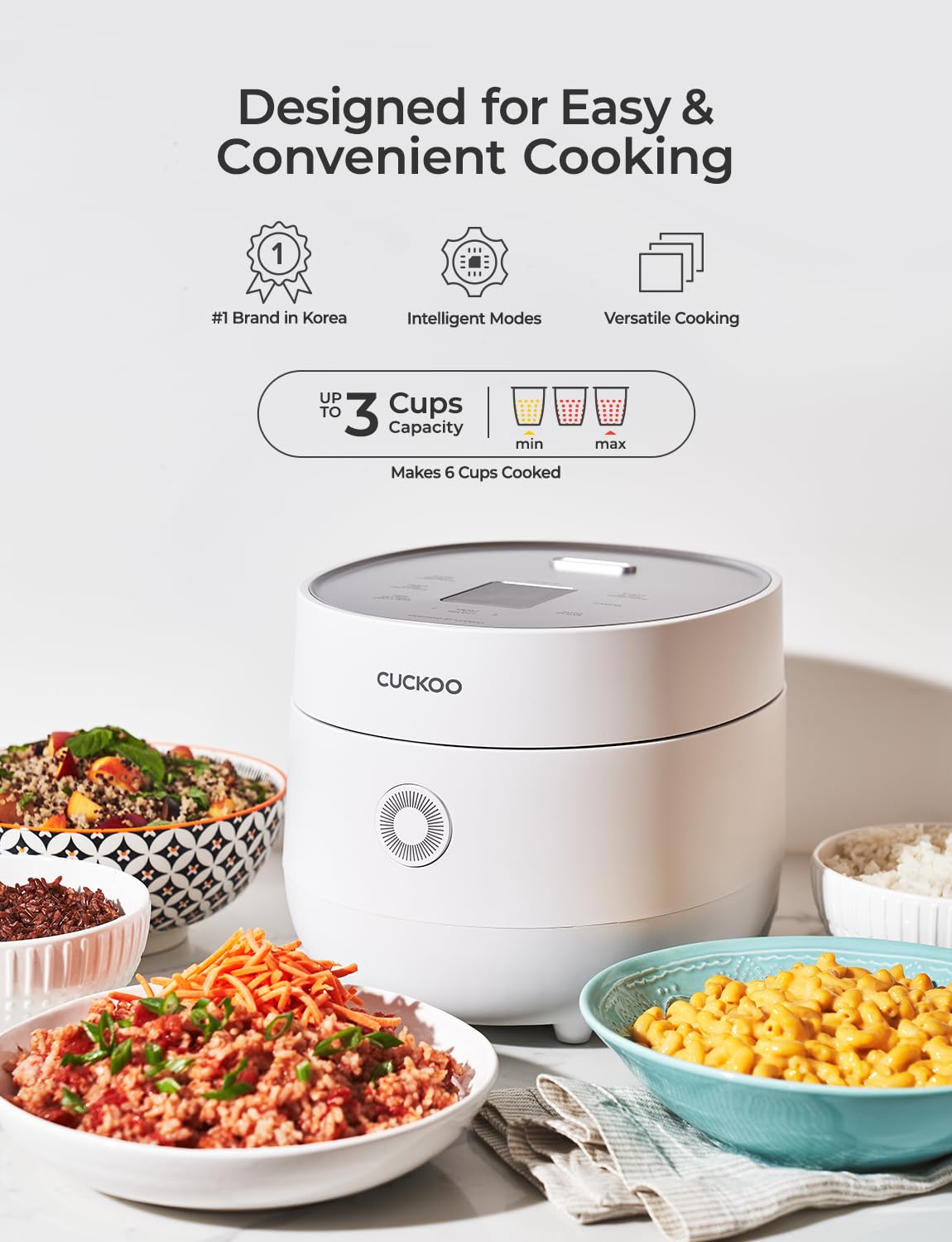 CUCKOO Micom Rice Cooker 3-Cup with Fuzzy Logic Technology