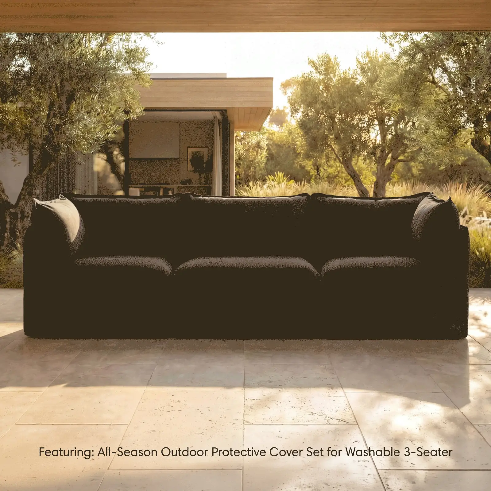 All-Season Outdoor Protective Cover Set for Washable 3-Seater Sofa + Armchair Set