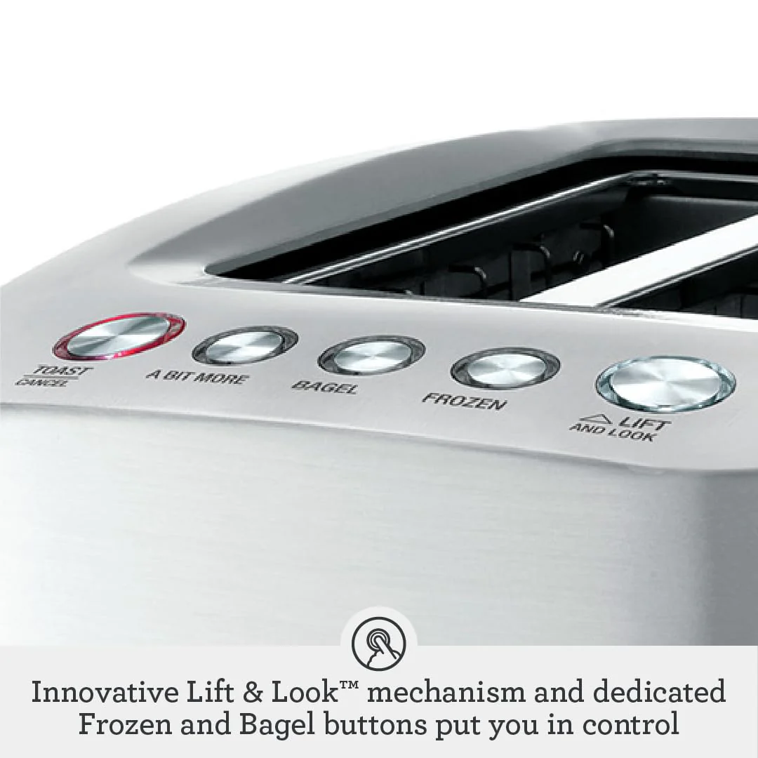 Breville Die-Cast Smart Toaster, 2-Slice, Brushed Stainless Steel