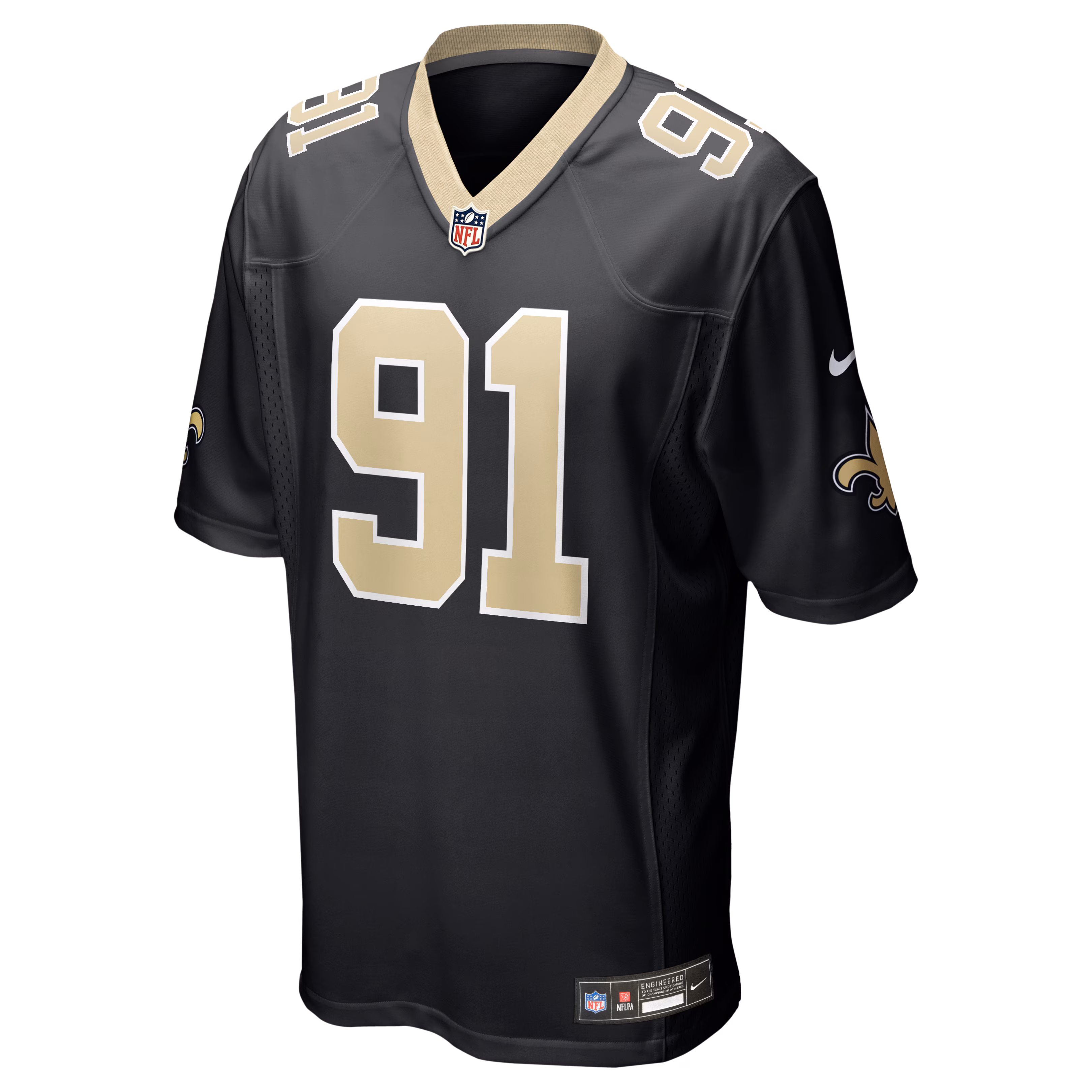 Vernon Broughton New Orleans Saints Nike Team Game Jersey -  Black