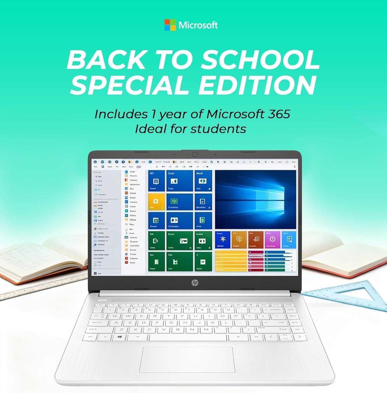 HP Ultrabook Laptop with Copilot AI • 2026 Edition • 16GB RAM • Microsoft 365 Included • Latest Intel CPU • 64GB SSD • Windows 11 • Thin & Portable • w/o Mouse • 14
